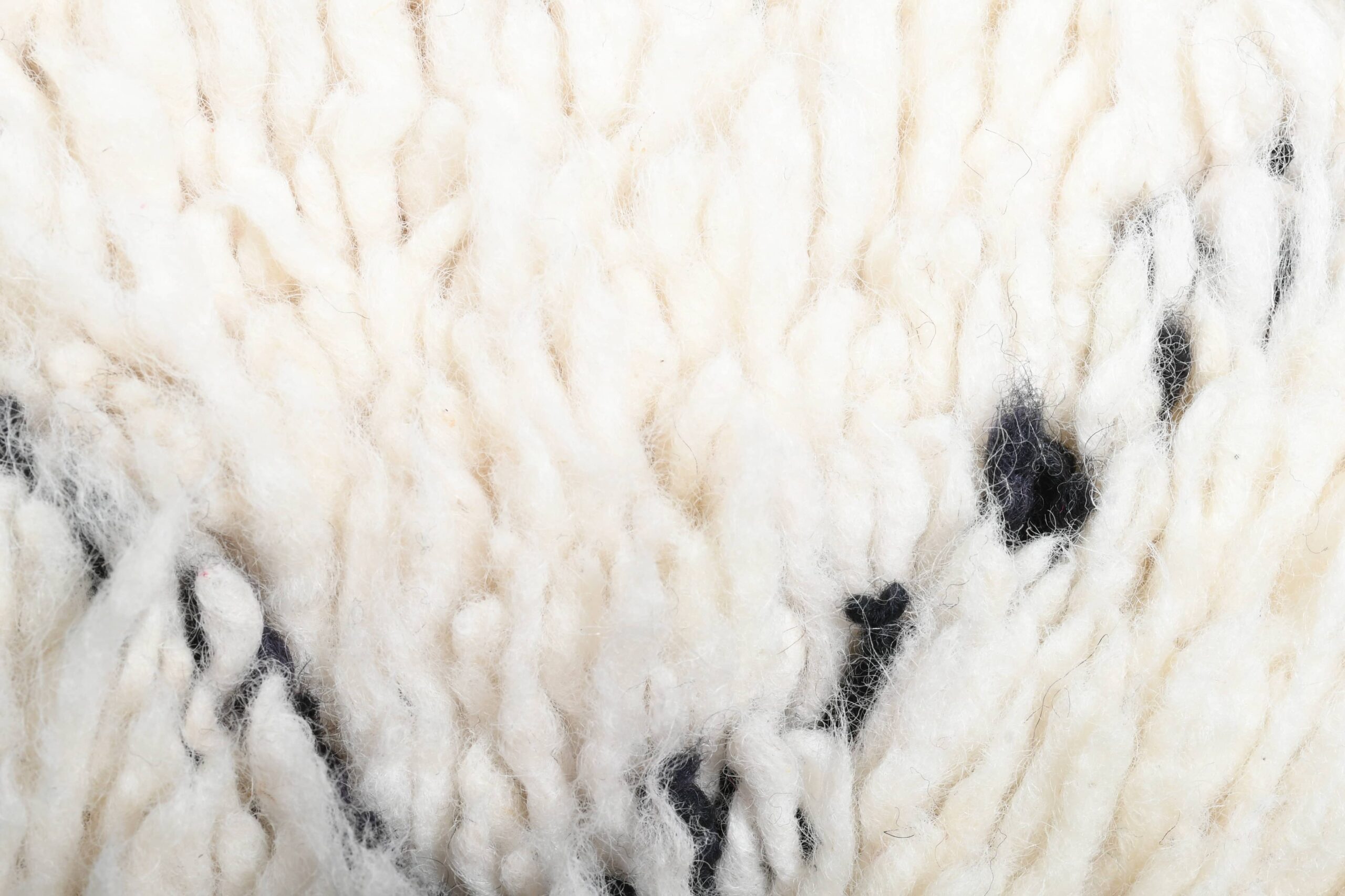 Moroccan Rug Handmade Wool 2x4 - Ivory Black Minimalist Boho Area Rug for Living Room Bedroom - Beni Ourain – Bild 9