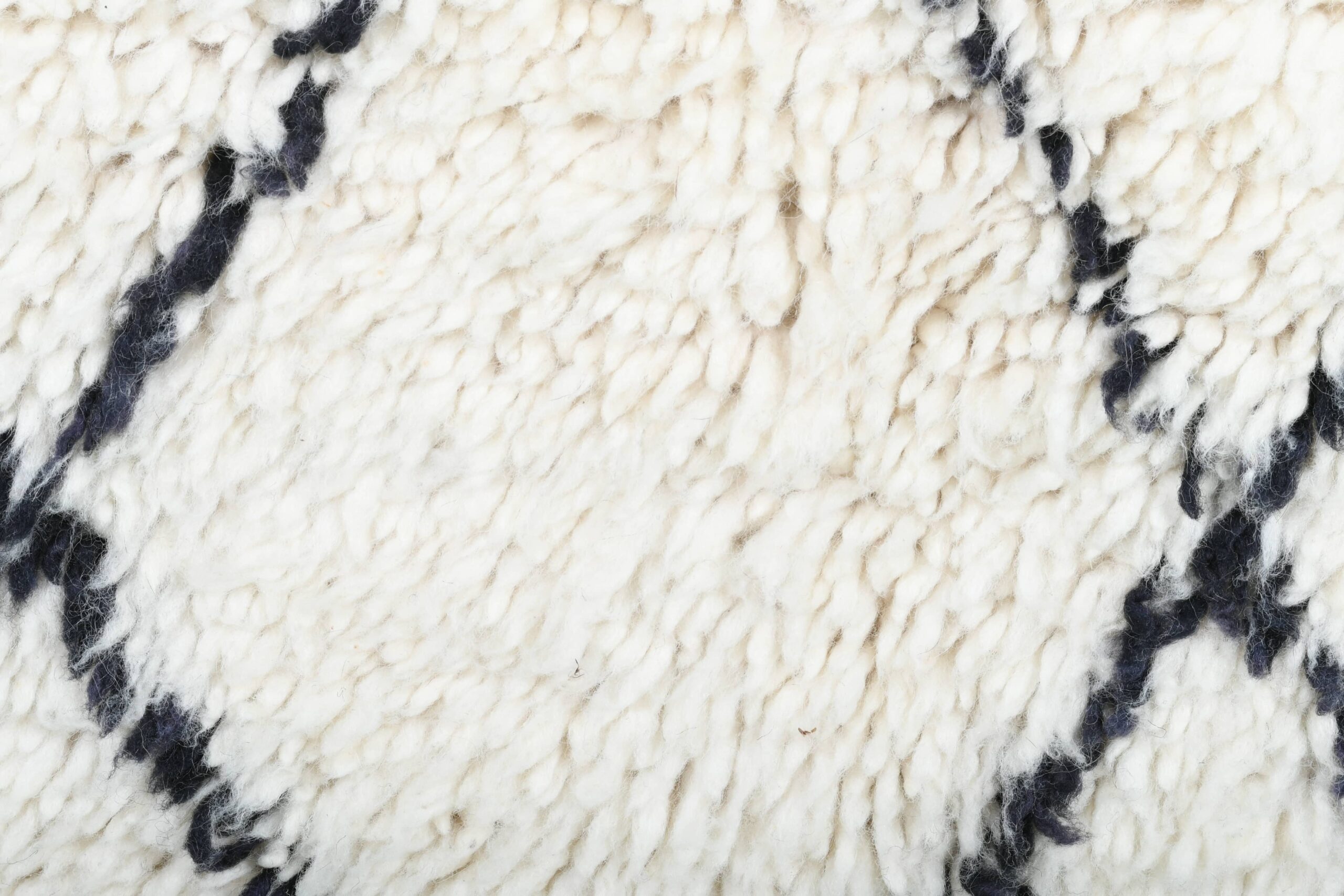 Moroccan Rug Handmade Wool 2x4 - Ivory Black Minimalist Boho Area Rug for Bedroom Entryway Beni Ourain - Imagen 5