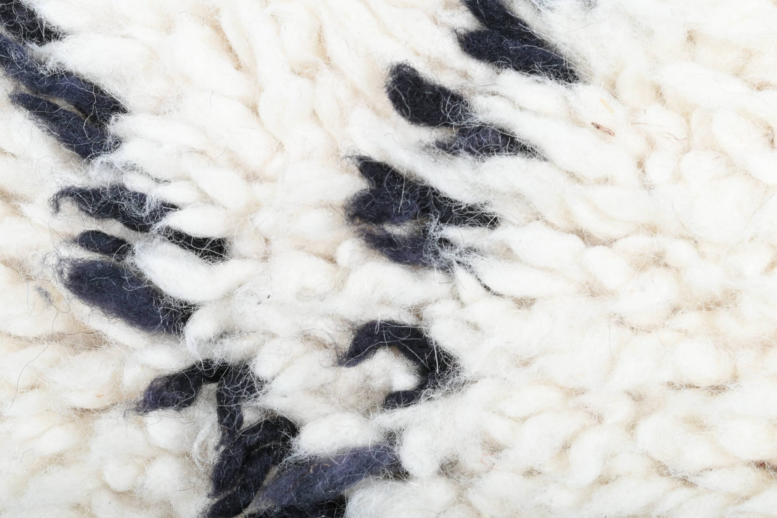 Moroccan Rug Handmade Wool 2x4 - Ivory Black Minimalist Boho Area Rug for Bedroom Entryway Beni Ourain - Imagen 8