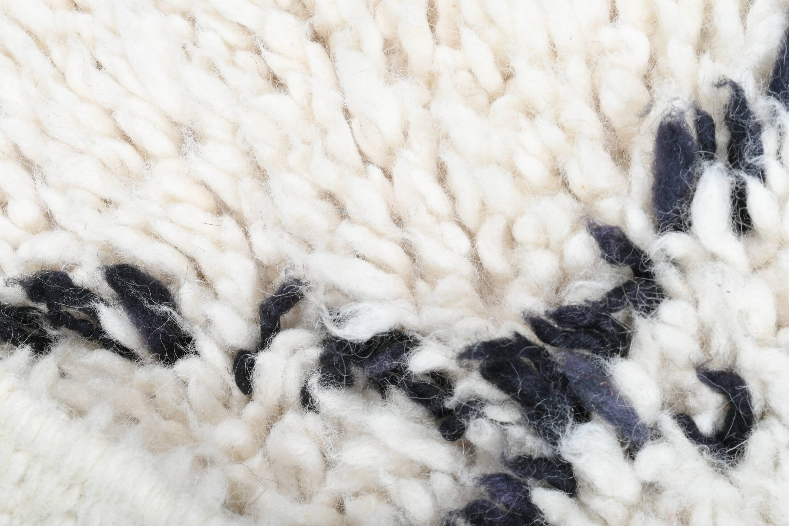 Moroccan Rug Handmade Wool 2x4 - Ivory Black Minimalist Boho Area Rug for Bedroom Entryway Beni Ourain - Imagen 11