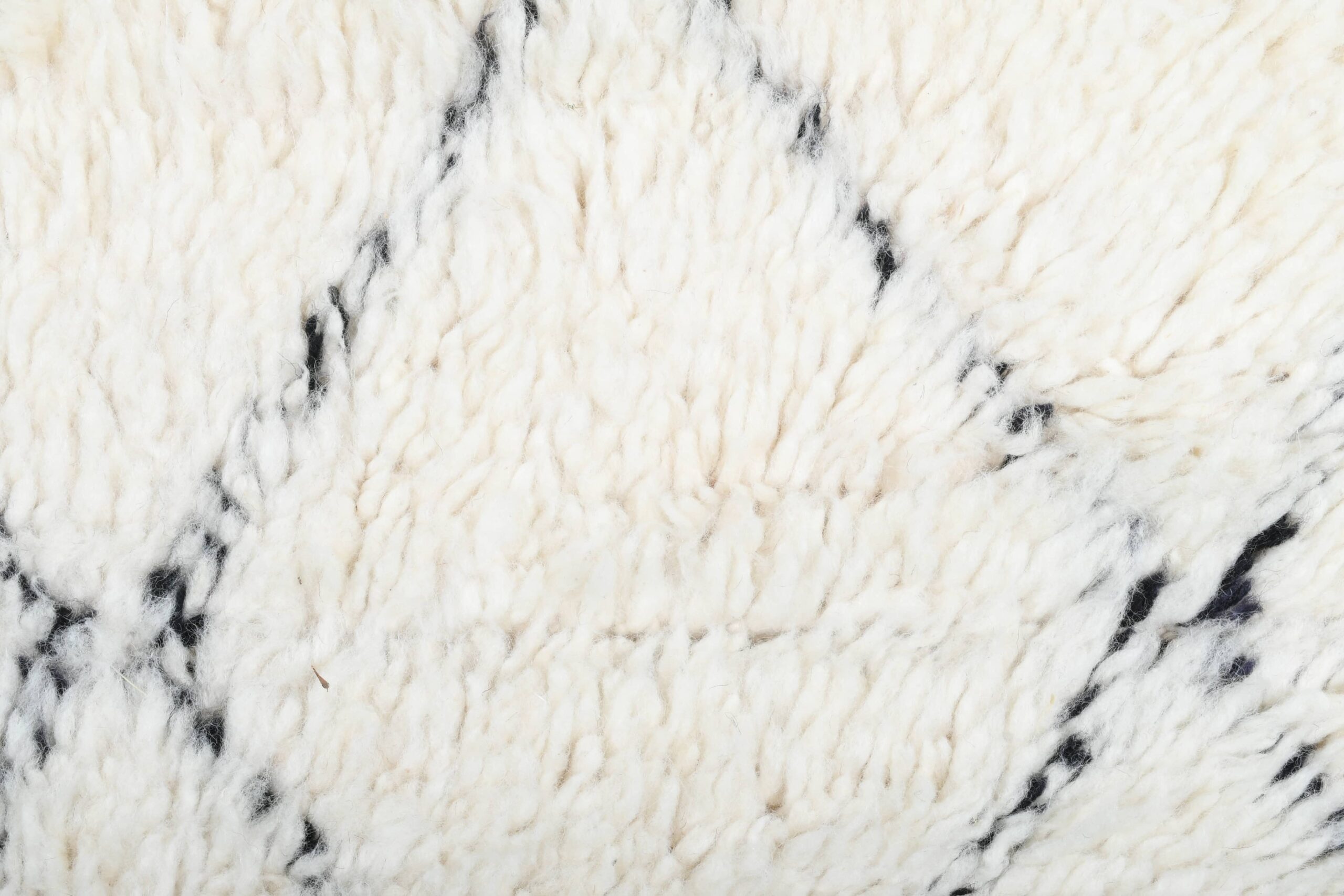 Moroccan Rug Handmade Wool 2x4 - Ivory Black Minimalist Boho Area Rug for Bedroom Entryway - Beni Ourain - 画像4