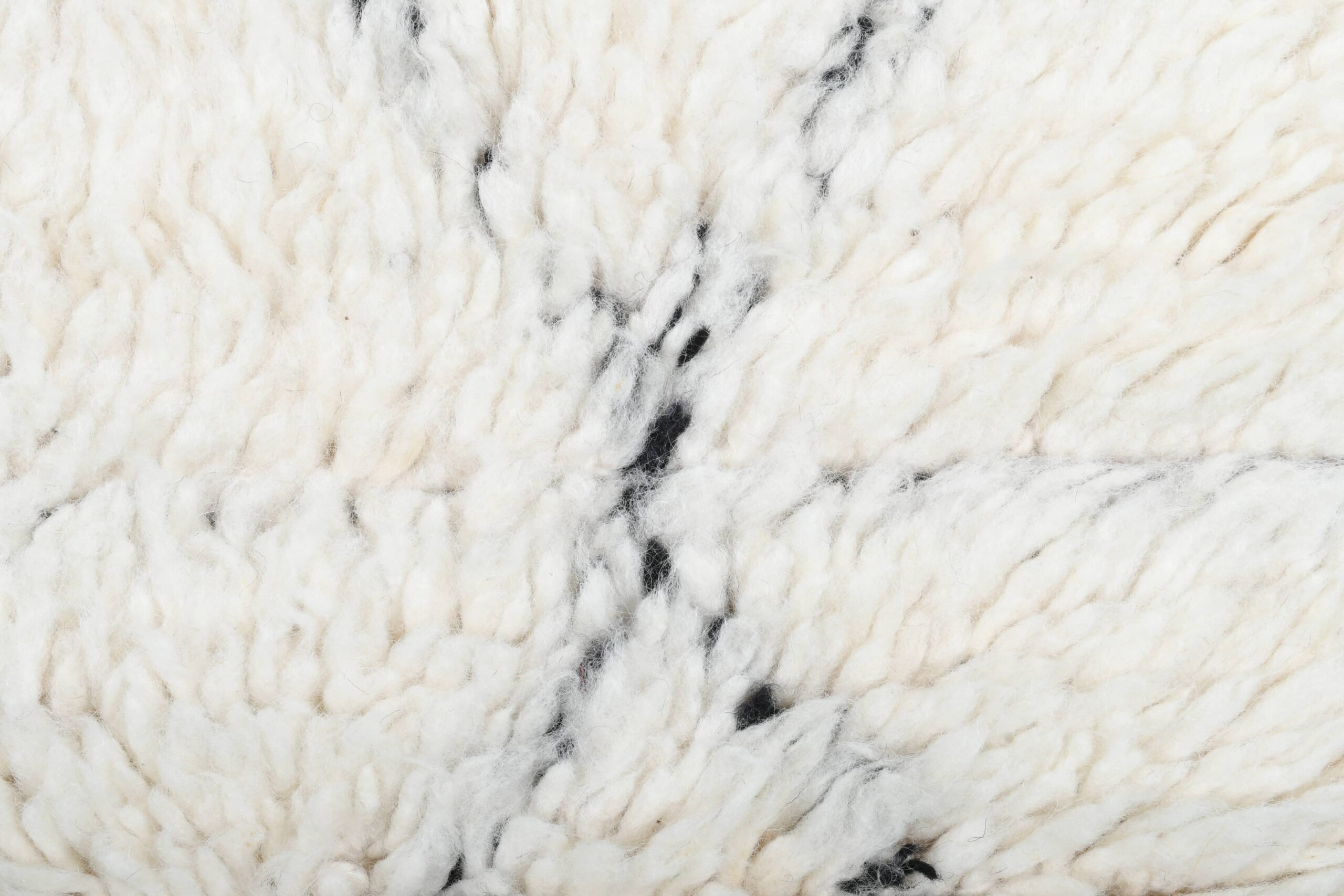 Moroccan Rug Handmade Wool 2x4 - Ivory Black Minimalist Boho Area Rug for Bedroom Entryway - Beni Ourain - 画像6