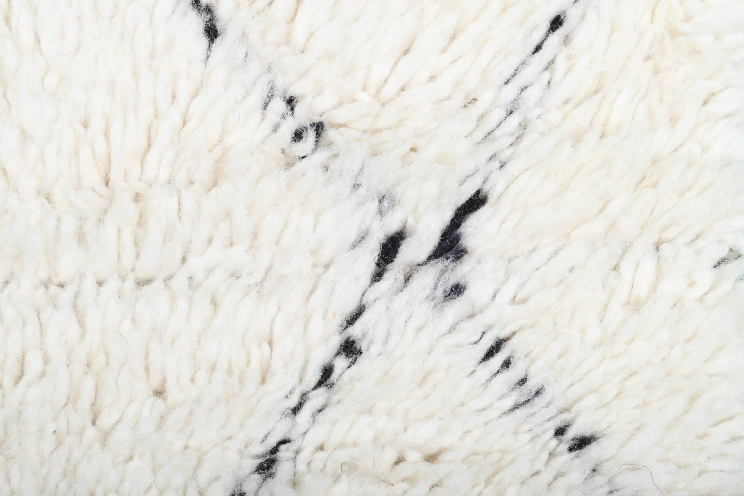 Moroccan Rug Handmade Wool 2x4 - Ivory Black Minimalist Boho Area Rug for Bedroom Entryway - Beni Ourain - 画像7