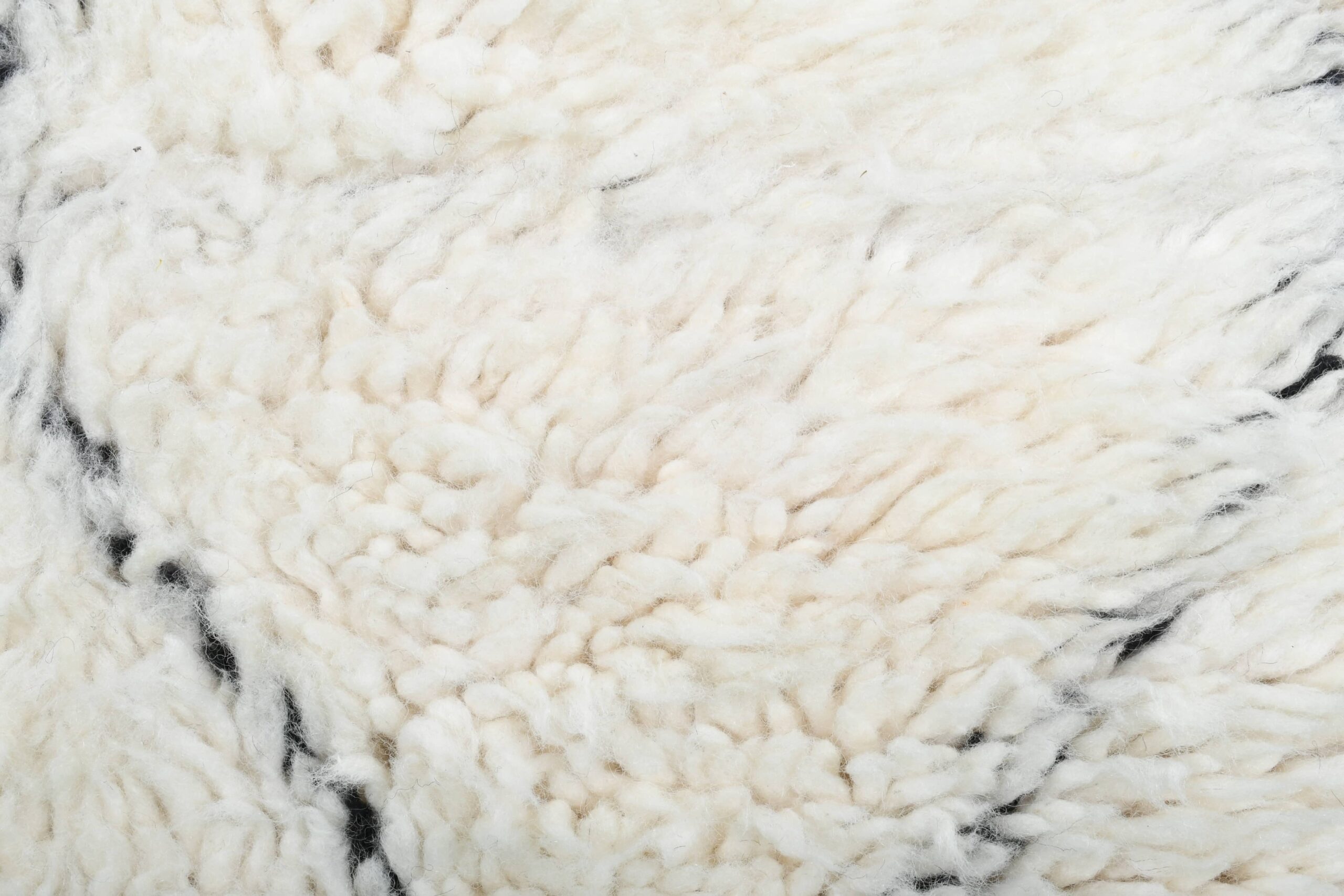 Moroccan Rug Handmade Wool 2x4 - Ivory Black Minimalist Boho Area Rug for Bedroom Entryway - Beni Ourain - 画像9