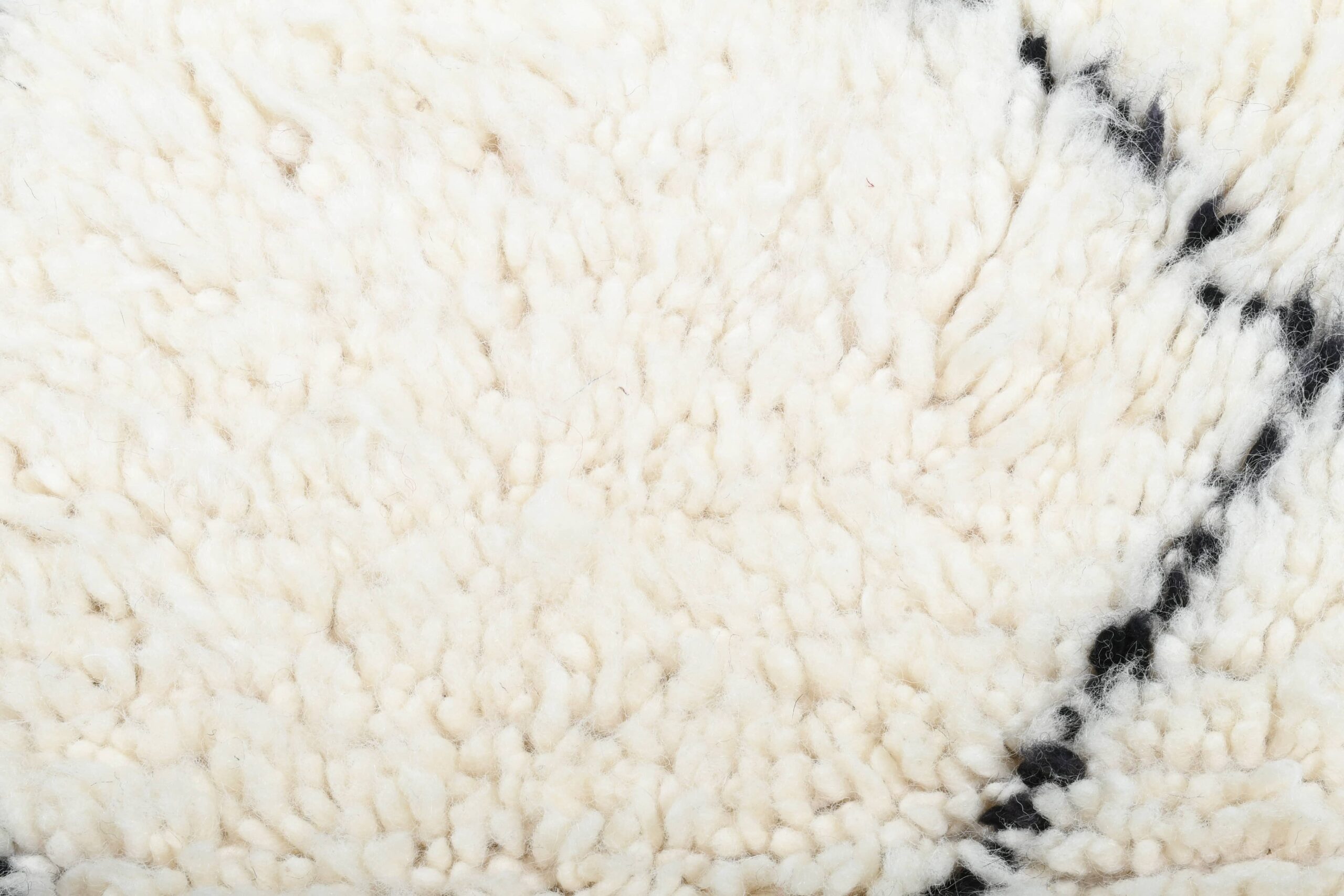 Moroccan Rug Handmade Wool 3x5 - Ivory Black Diamond Minimalist Boho Area Rug for Living Room Bedroom Beni Ourain - Image 5