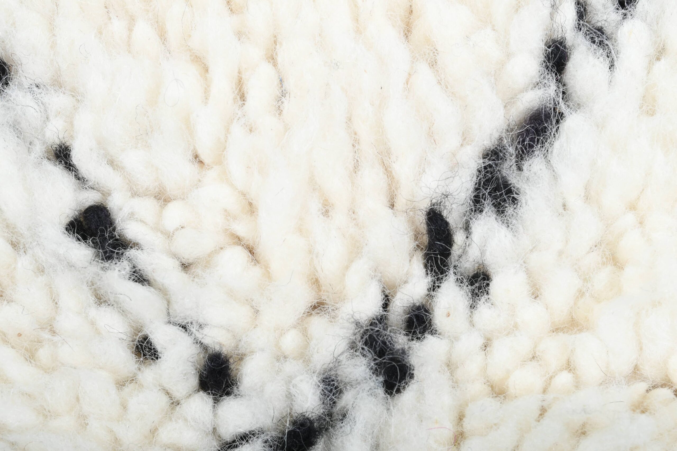 Moroccan Rug Handmade Wool 3x5 - Ivory Black Diamond Minimalist Boho Area Rug for Living Room Bedroom Beni Ourain - Image 9