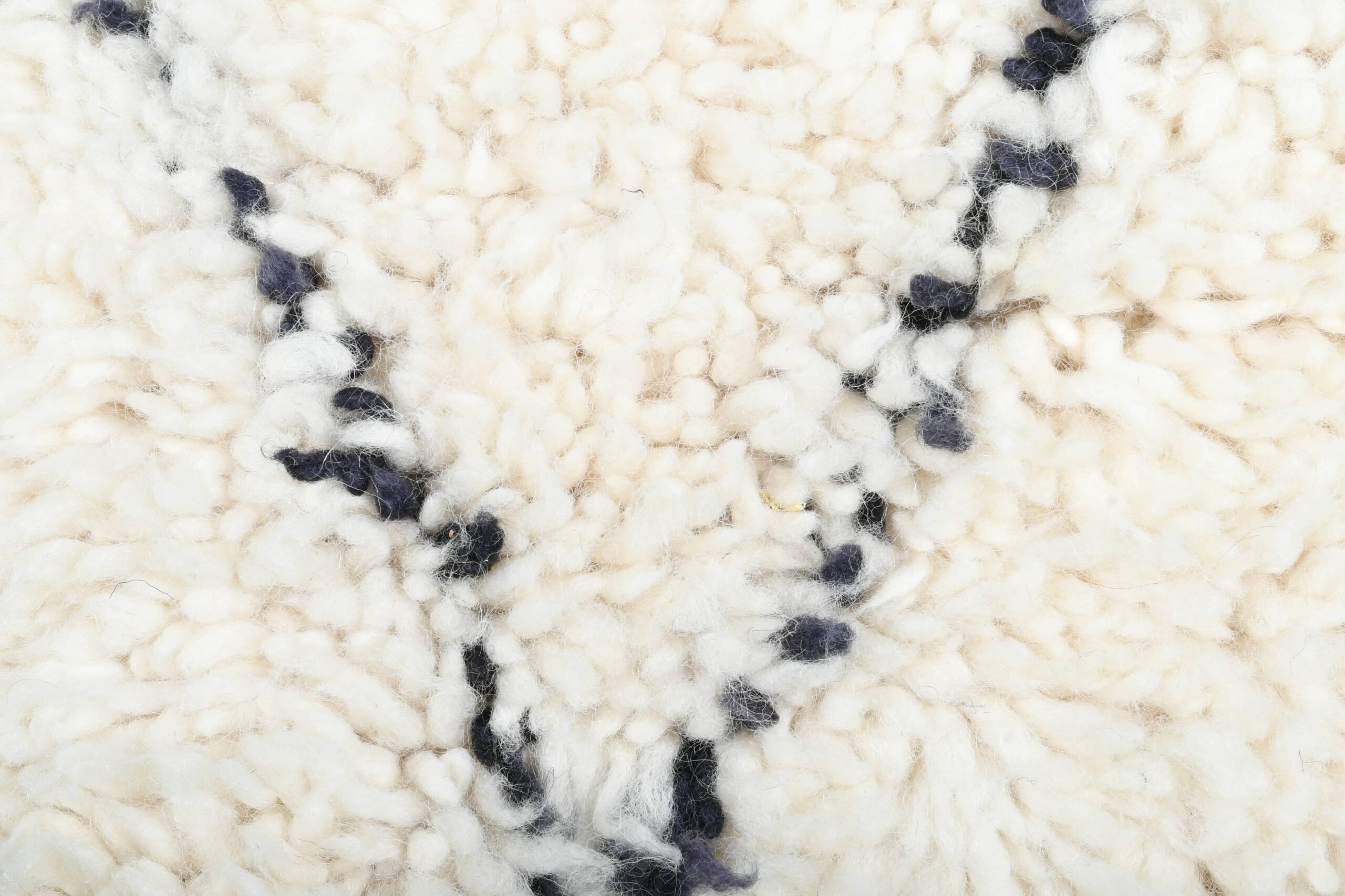 Moroccan Rug Handmade Wool 2x4 - Ivory Black Diamond Minimalist Boho Area Rug for Bedroom or Entryway Beni Ourain - الصورة 5