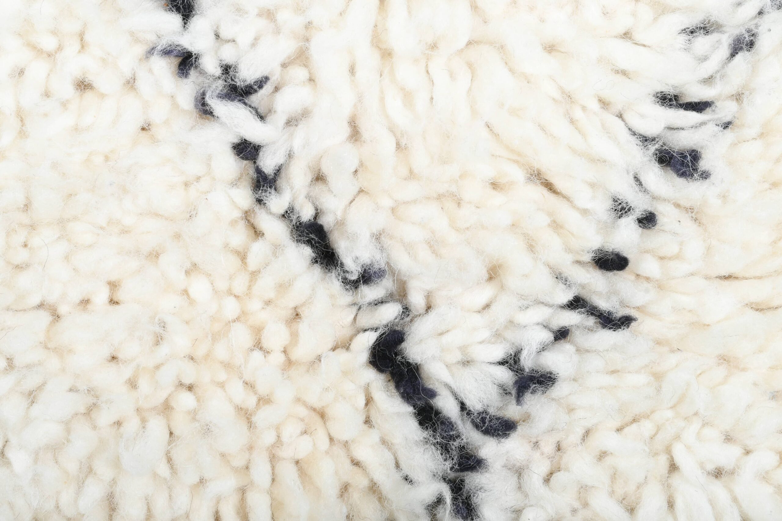 Moroccan Rug Handmade Wool 2x4 - Ivory Black Diamond Minimalist Boho Area Rug for Bedroom or Entryway Beni Ourain - الصورة 6