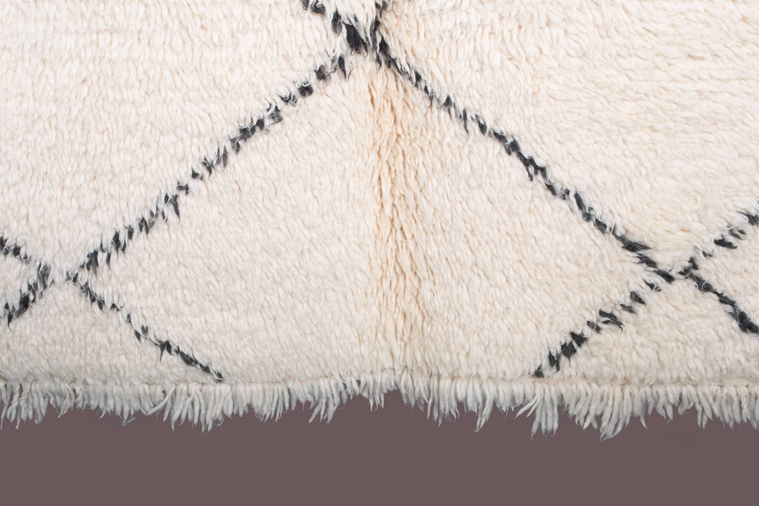 Moroccan Rug Handmade Wool 5x7 - Ivory Black Minimalist Boho Area Rug for Living Room Bedroom - Beni Ourain – Image 9