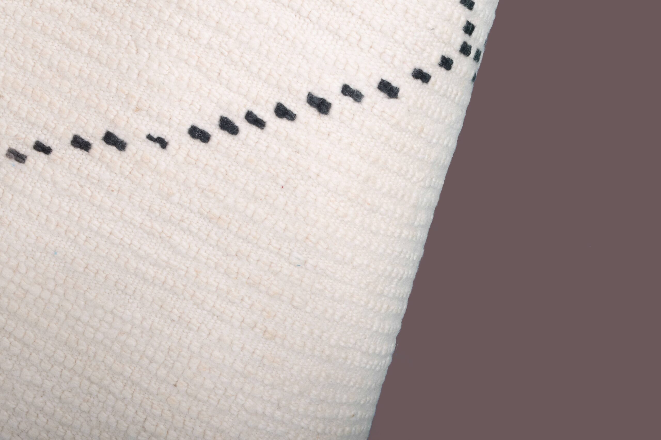 Moroccan Rug Handmade Wool 5x7 - Ivory Black Minimalist Boho Area Rug for Living Room Bedroom - Beni Ourain – Image 10