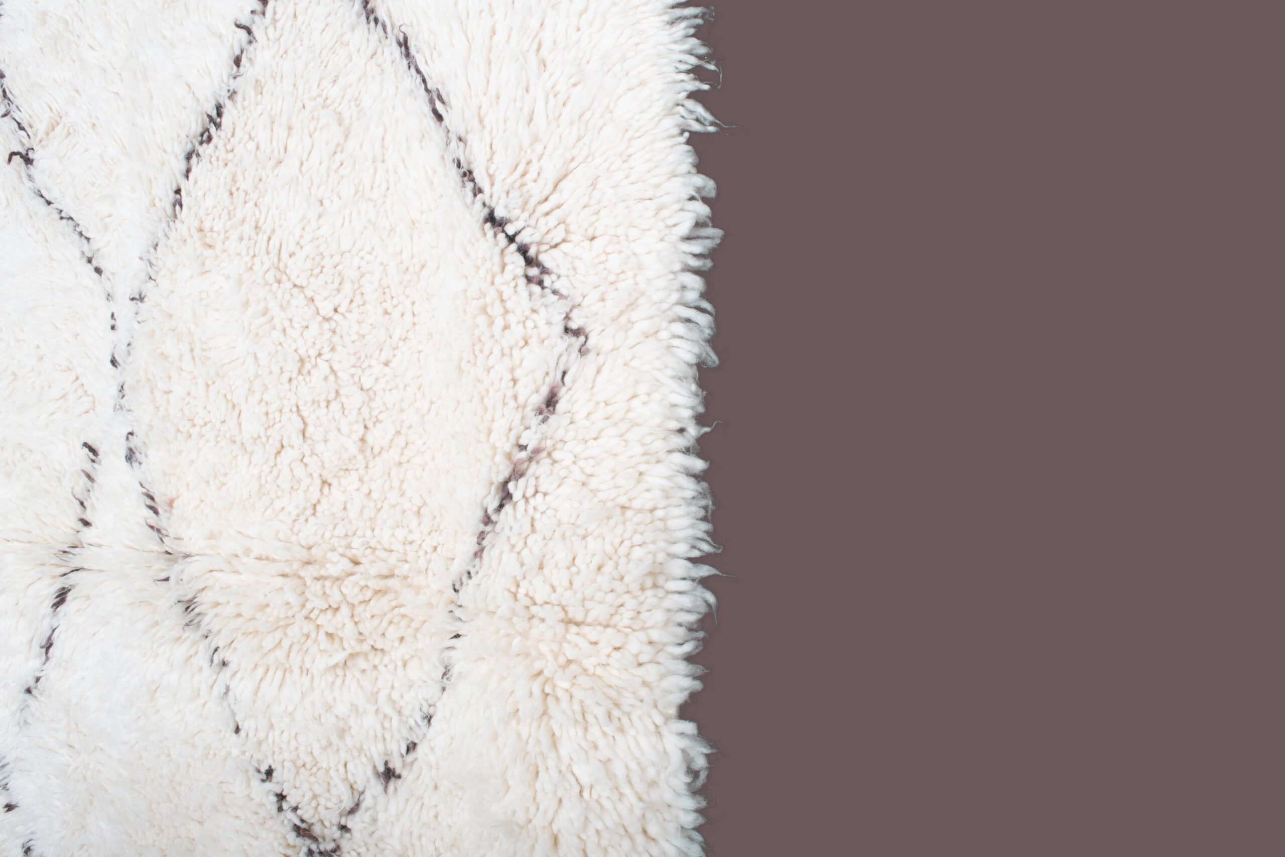 Moroccan Rug Handmade Wool 4x6 - Ivory Neutral Minimalist Boho Area Rug for Living Room Bedroom - Beni Ourain – Image 4