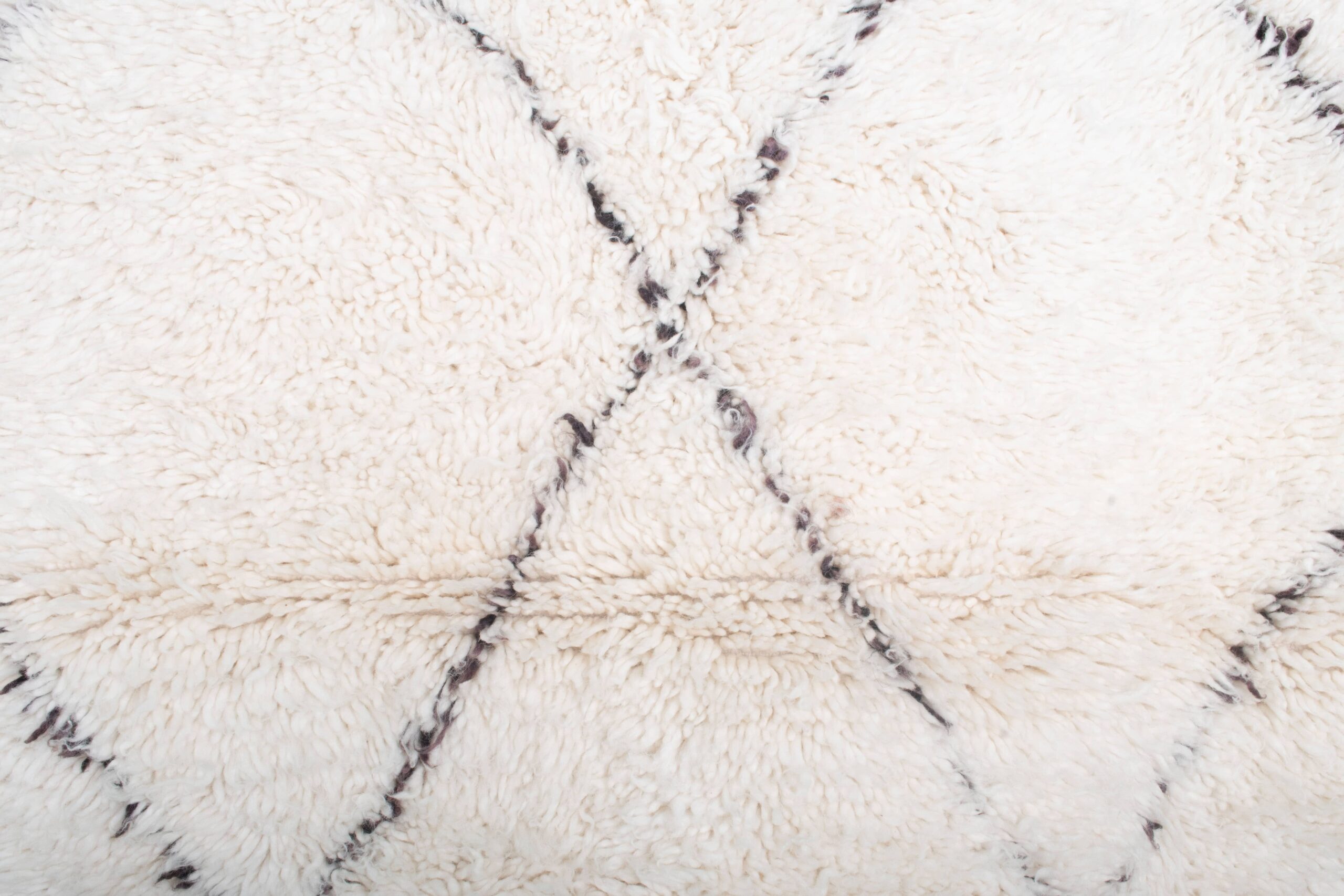 Moroccan Rug Handmade Wool 4x6 - Ivory Neutral Minimalist Boho Area Rug for Living Room Bedroom - Beni Ourain – Image 6