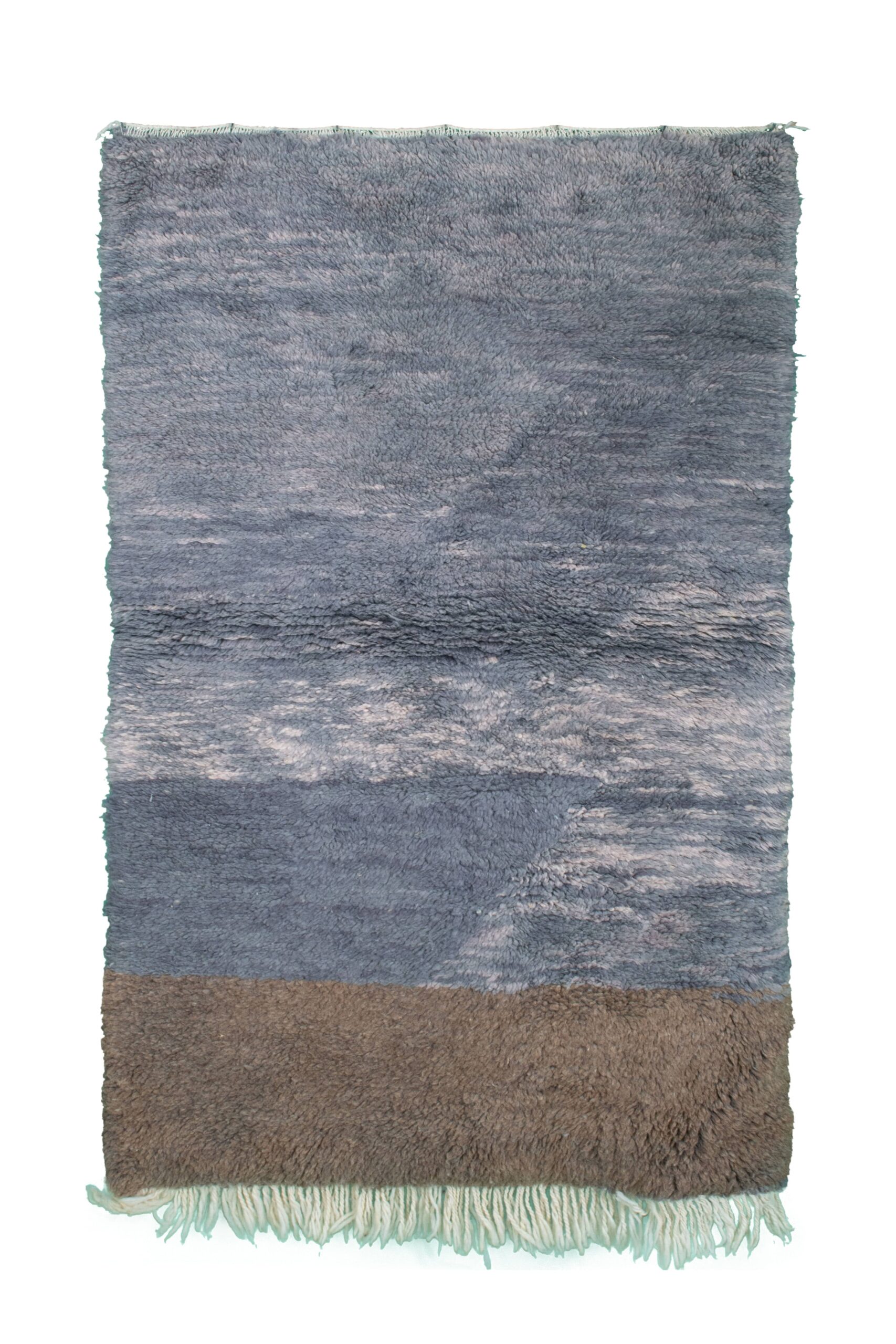 Moroccan Rug Handmade Wool 3x5 - Blue Gray Neutral Modern Boho Area Rug for Living Room Bedroom Mrirt - الصورة 2