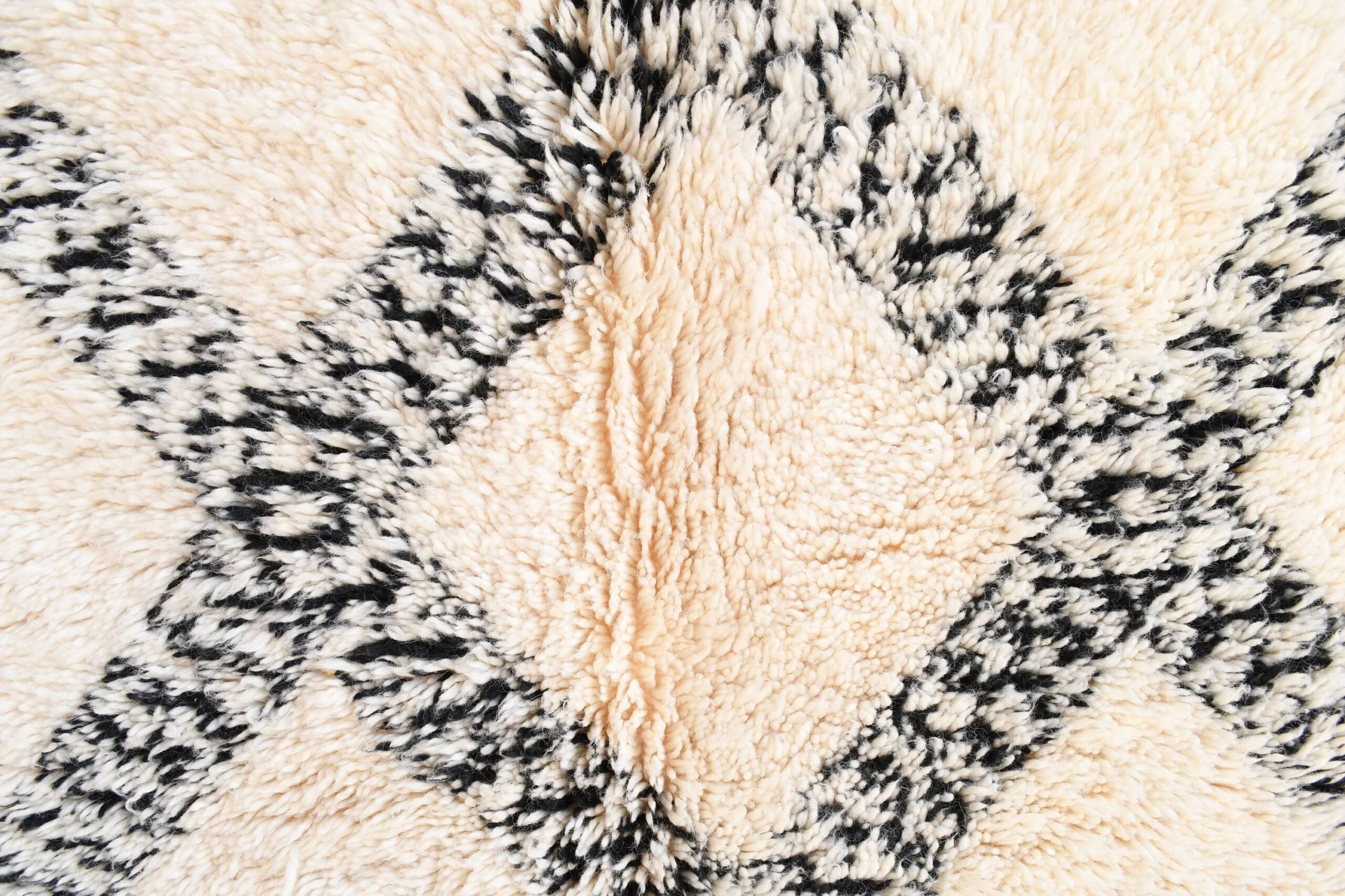 Moroccan Rug Handmade Wool 10x6 - Ivory Black Diamond Boho Area Rug for Living Room Bedroom - Beni Ourain - Imagen 6