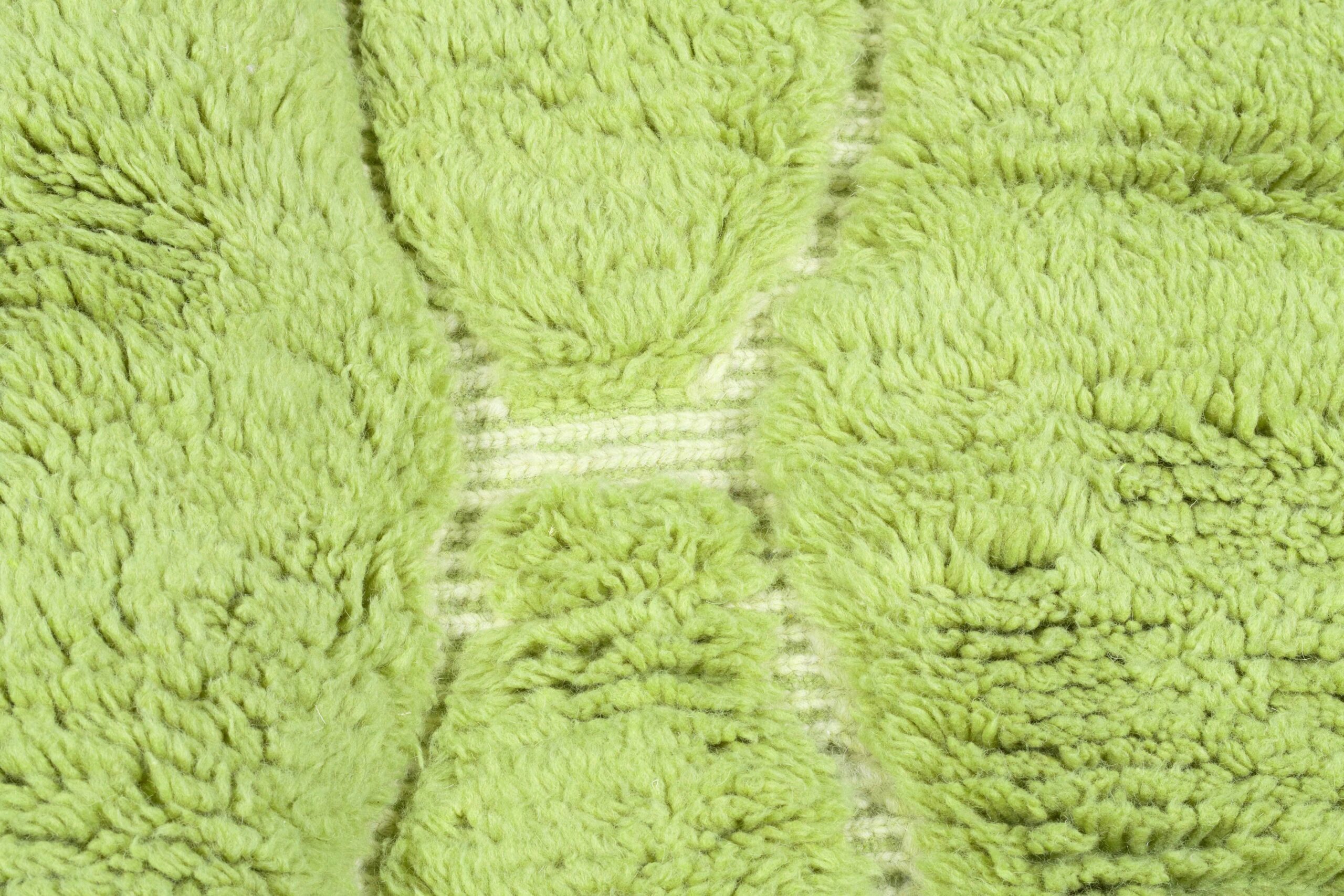 Moroccan Rug Handmade Wool 7x10 - Green Minimalist Boho Area Rug for Living Room Bedroom - Mrirt - Imagen 7