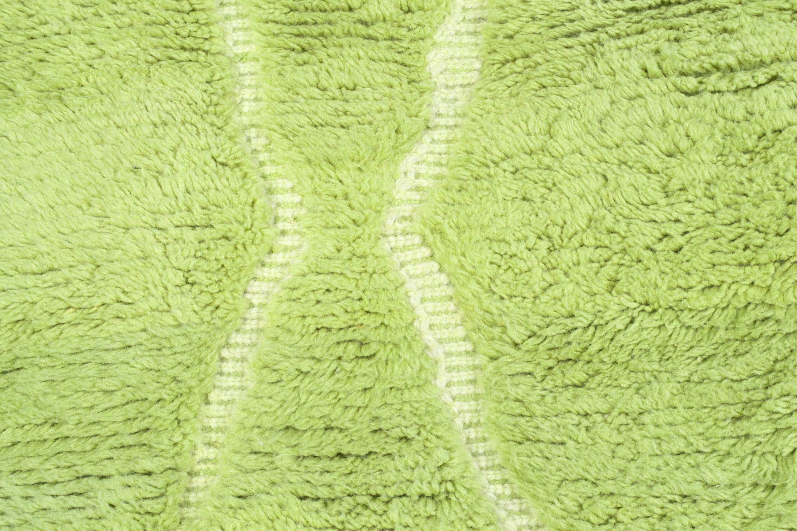 Moroccan Rug Handmade Wool 7x10 - Green Minimalist Boho Area Rug for Living Room Bedroom - Mrirt - Imagen 8