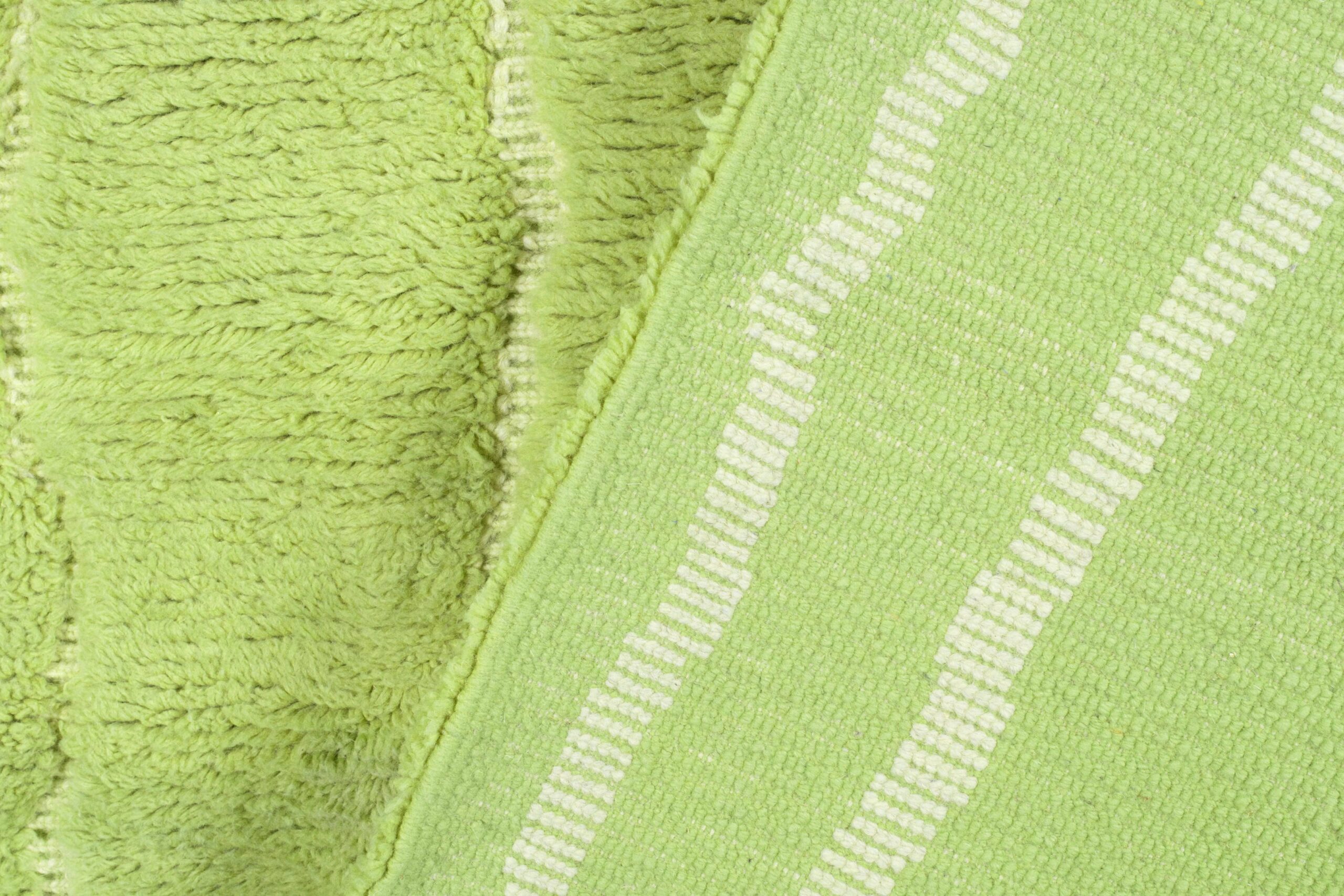 Moroccan Rug Handmade Wool 7x10 - Green Minimalist Boho Area Rug for Living Room Bedroom - Mrirt - Imagen 10