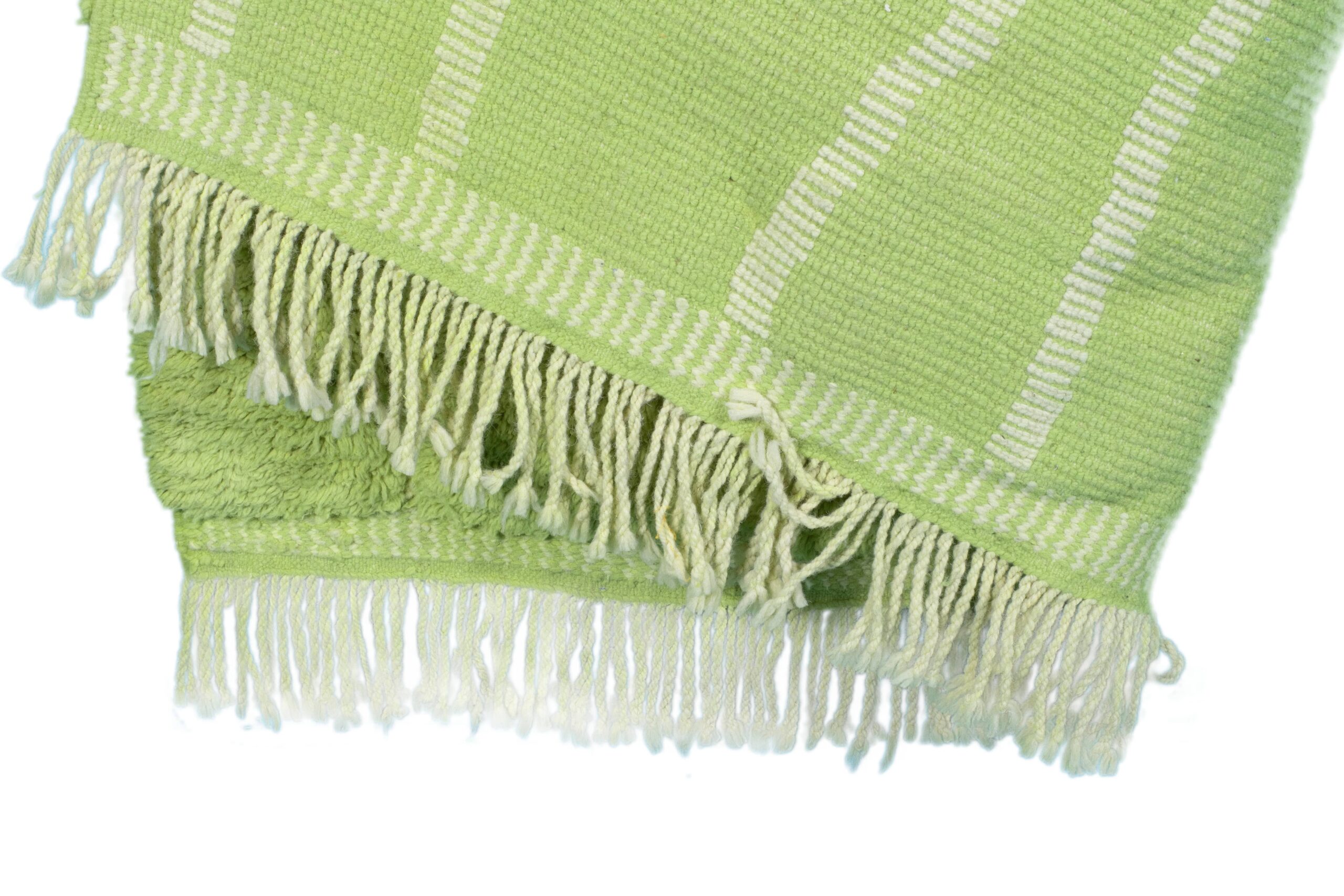 Moroccan Rug Handmade Wool 7x10 - Green Minimalist Boho Area Rug for Living Room Bedroom - Mrirt - Imagen 11