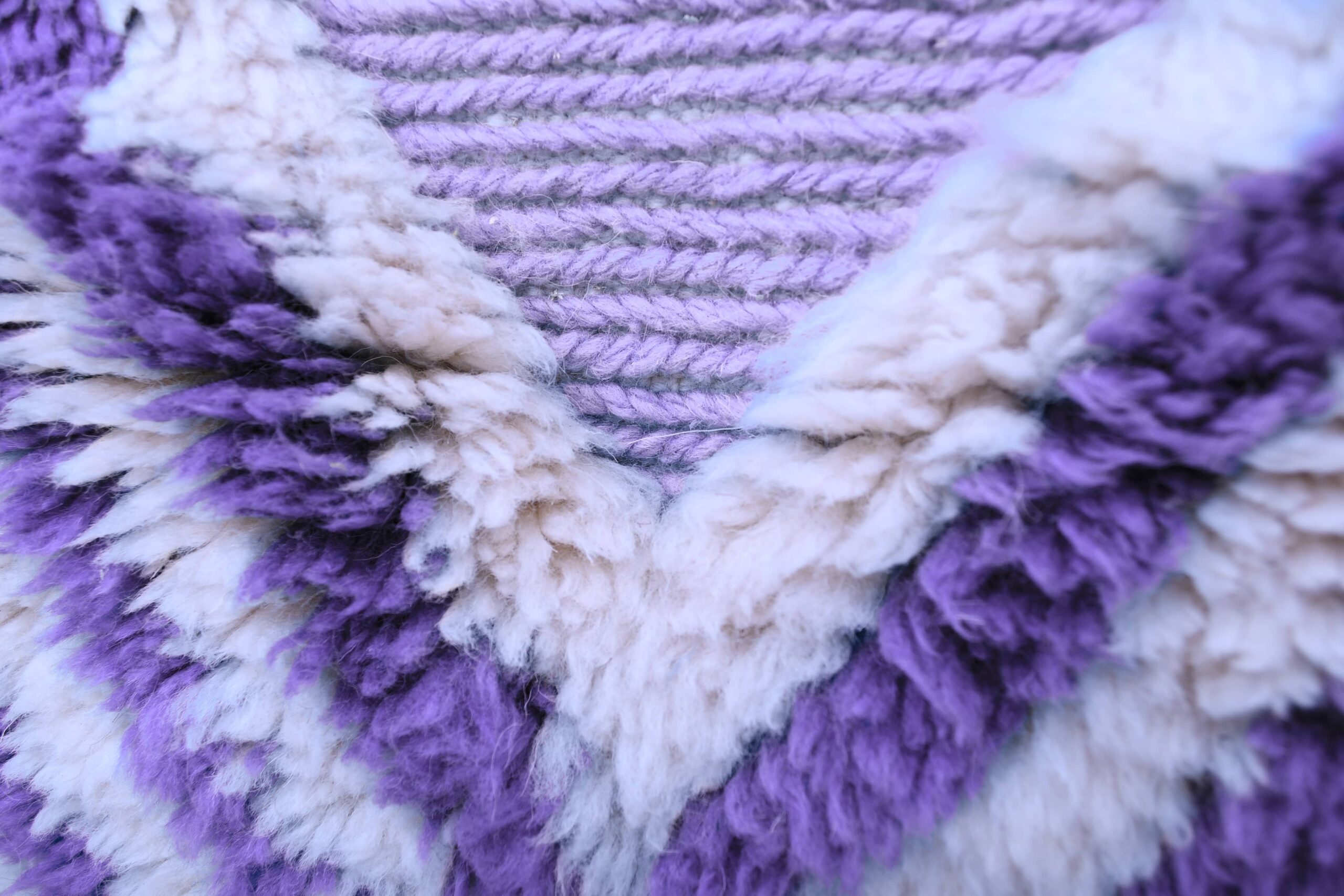 Moroccan Rug Handmade Wool 7x10 - Lavender Purple Neutral Geometric Modern Area Rug for Living Room Bedroom - Mrirt - Kuva 5