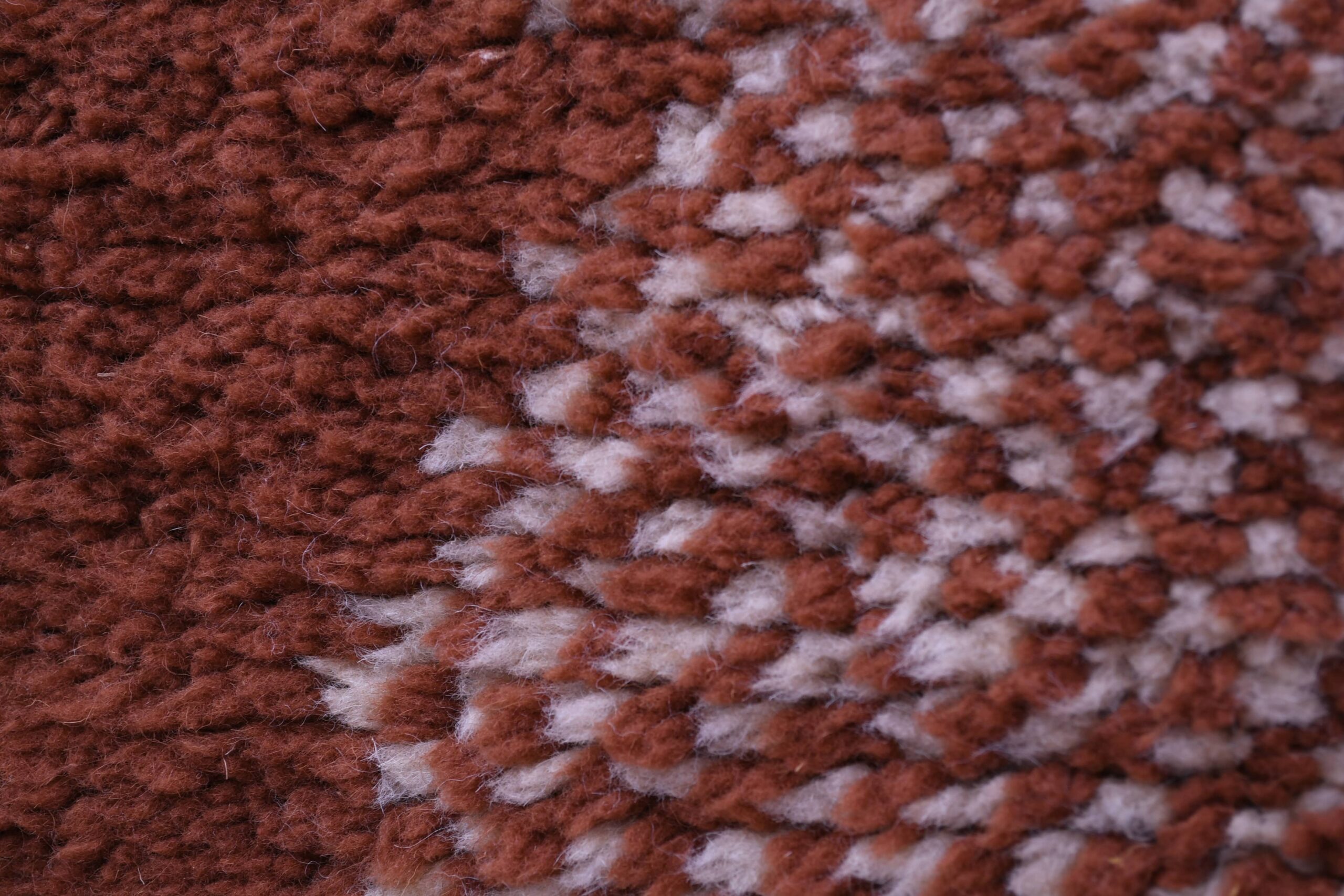 Moroccan Rug Handmade Wool 7x10 - Brown Neutral Modern Boho Area Rug for Living Room Bedroom - Mrirt Berber - Imagen 8