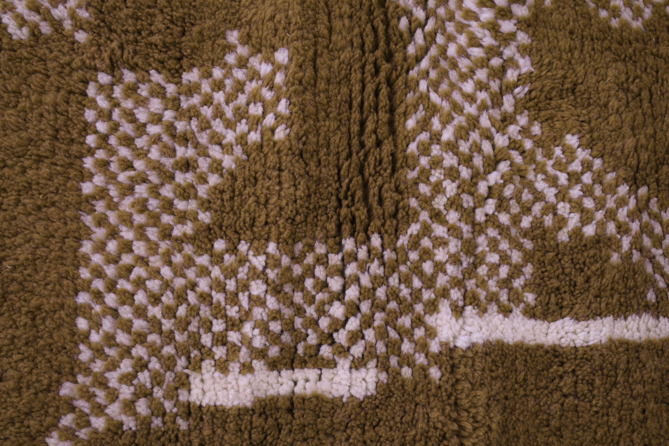 Moroccan Rug Handmade Wool 7x10 - Olive Green Neutral Modern Boho Area Rug for Living Room Bedroom - Mrirt Berber - 画像10