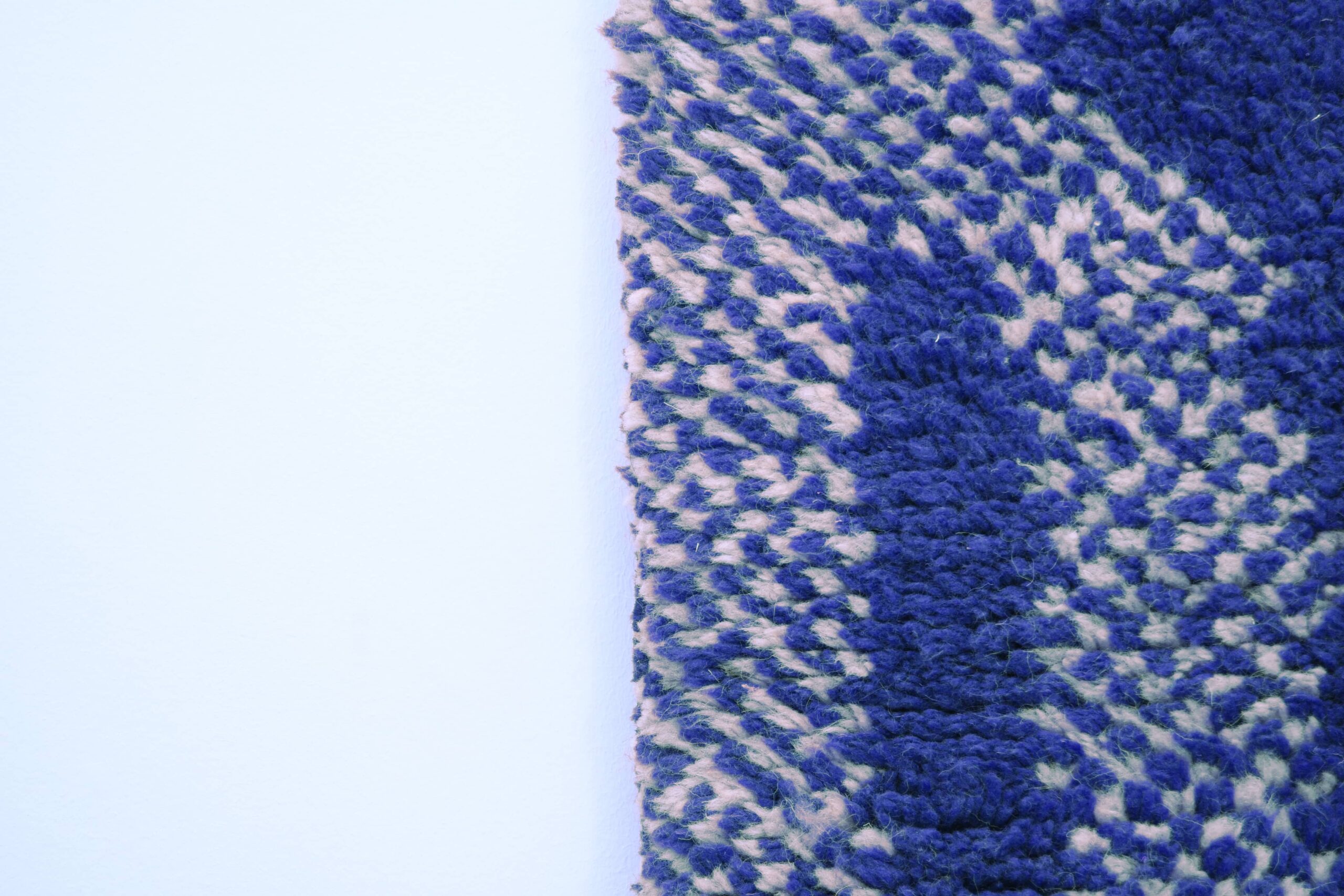 Moroccan Rug Handmade Wool 7x10 - Blue Neutral Modern Area Rug for Living Room, Minimalist Boho Decor - Beni Ourain - الصورة 7