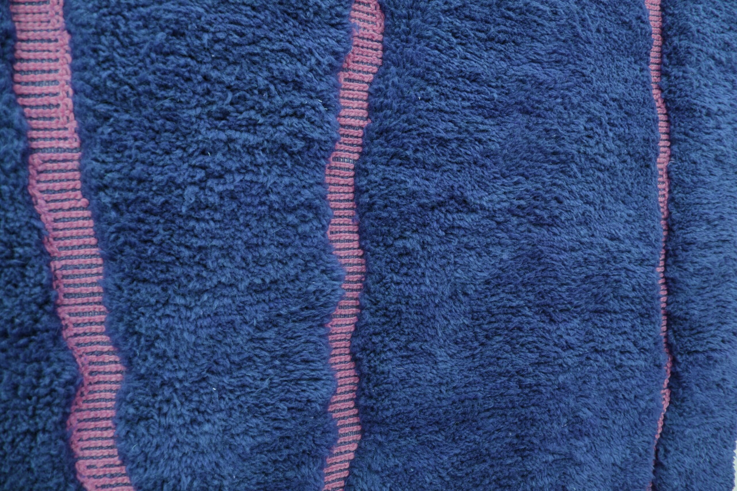 Moroccan Rug Handmade Wool 7x10 - Navy Blue Blush Modern Boho Area Rug for Living Room Bedroom - Mrirt Berber - 画像4