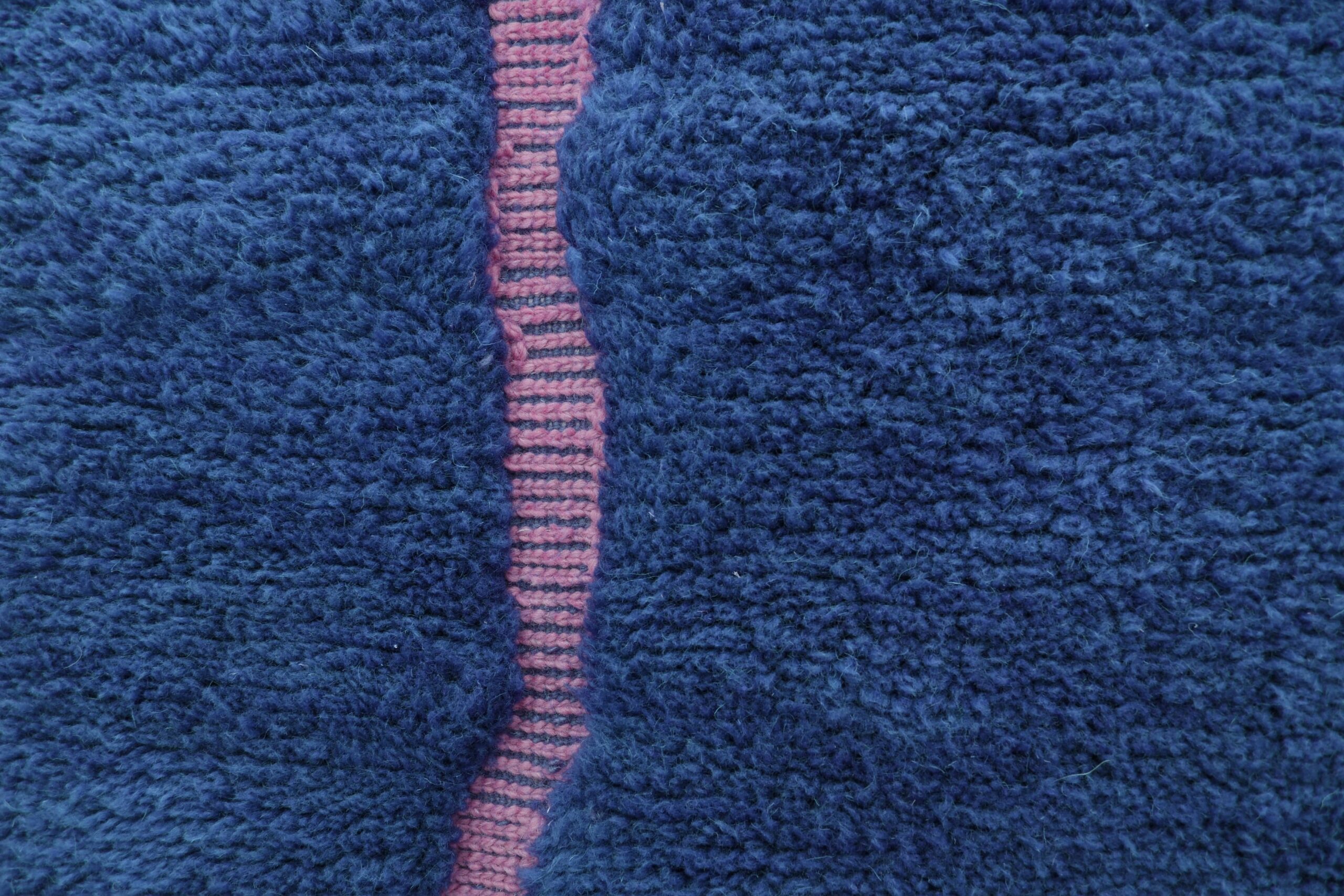 Moroccan Rug Handmade Wool 7x10 - Navy Blue Blush Modern Boho Area Rug for Living Room Bedroom - Mrirt Berber - 画像7