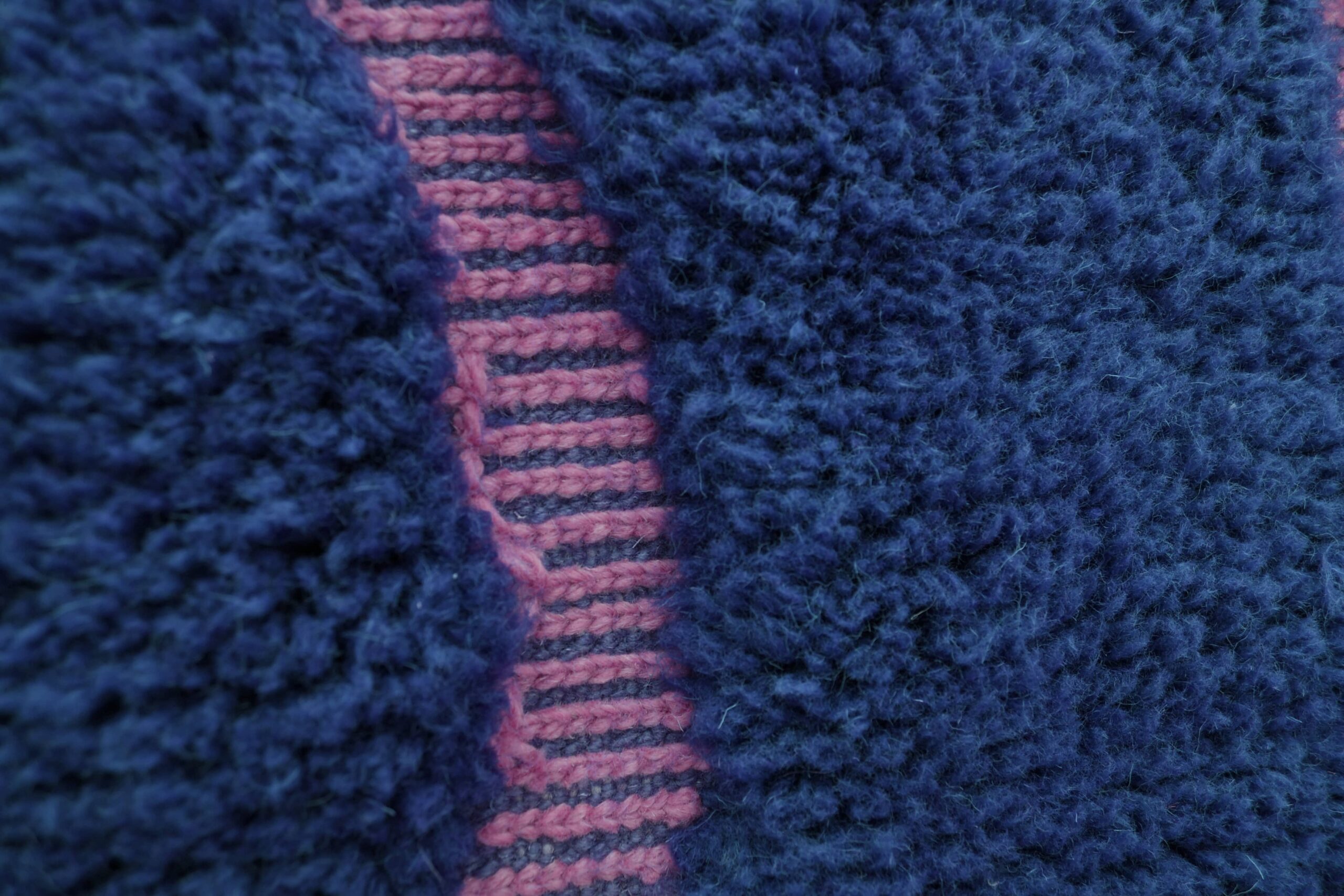 Moroccan Rug Handmade Wool 7x10 - Navy Blue Blush Modern Boho Area Rug for Living Room Bedroom - Mrirt Berber - 画像9