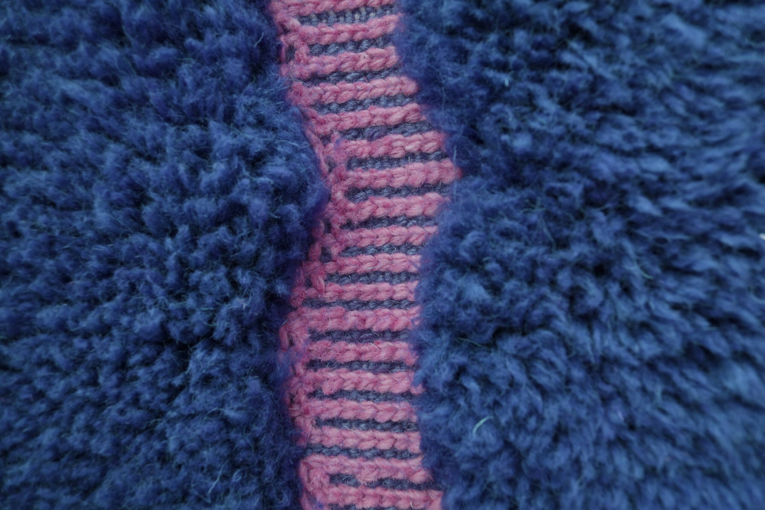 Moroccan Rug Handmade Wool 7x10 - Navy Blue Blush Modern Boho Area Rug for Living Room Bedroom - Mrirt Berber - 画像10