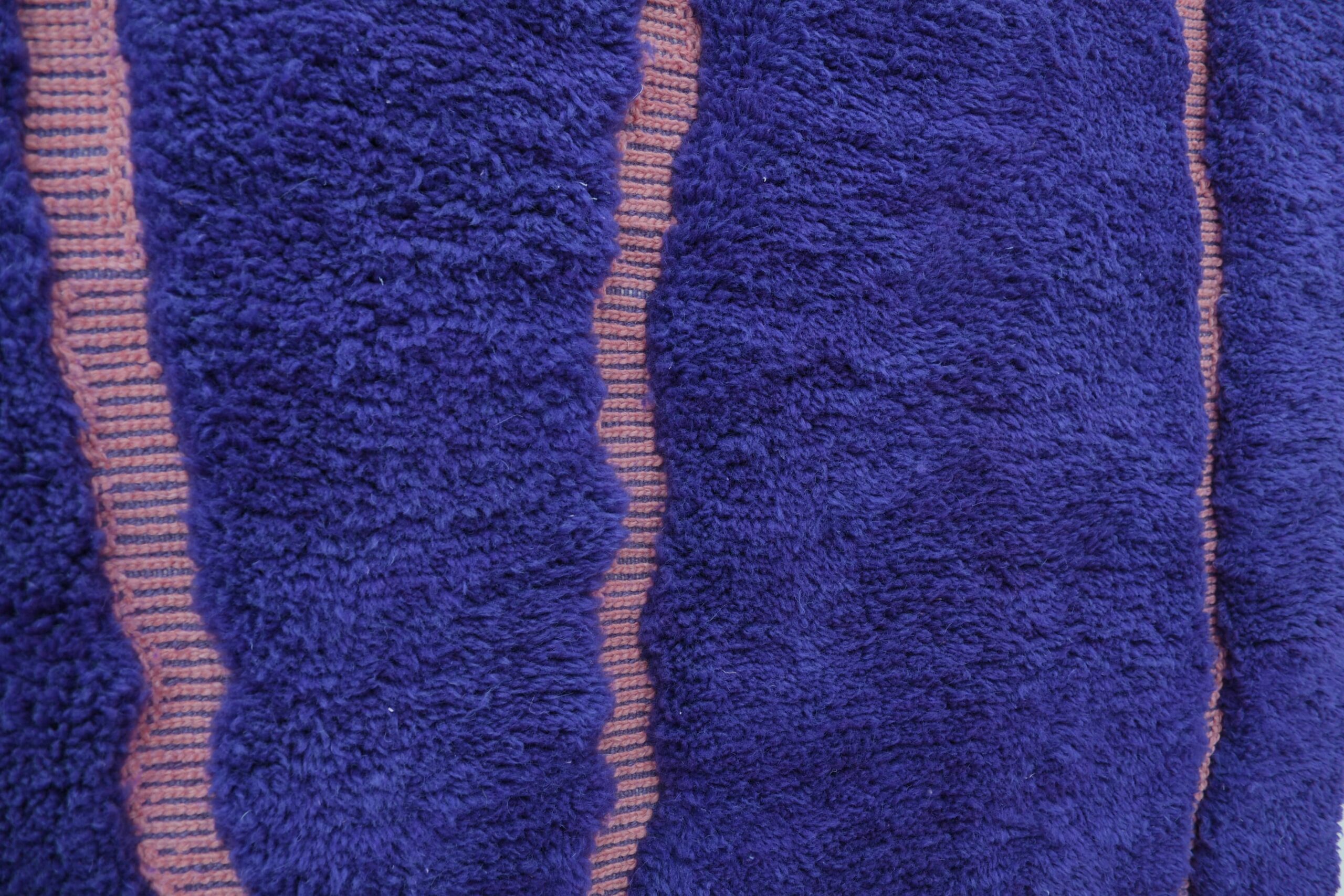 Moroccan Rug Handmade Wool 7x10 - Navy Blue Modern Boho Area Rug for Living Room Bedroom - Mrirt Berber - 画像4