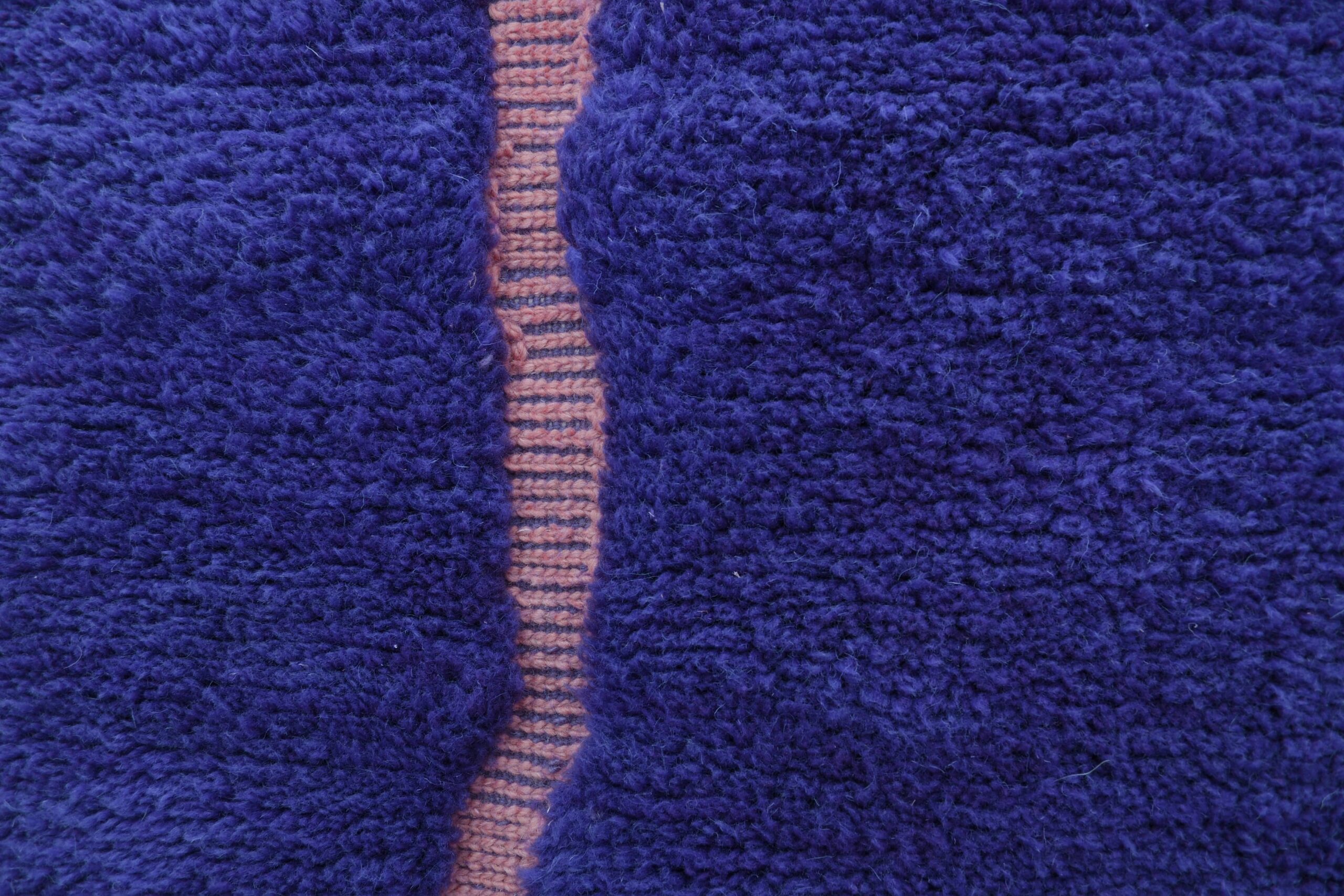 Moroccan Rug Handmade Wool 7x10 - Navy Blue Modern Boho Area Rug for Living Room Bedroom - Mrirt Berber - 画像7