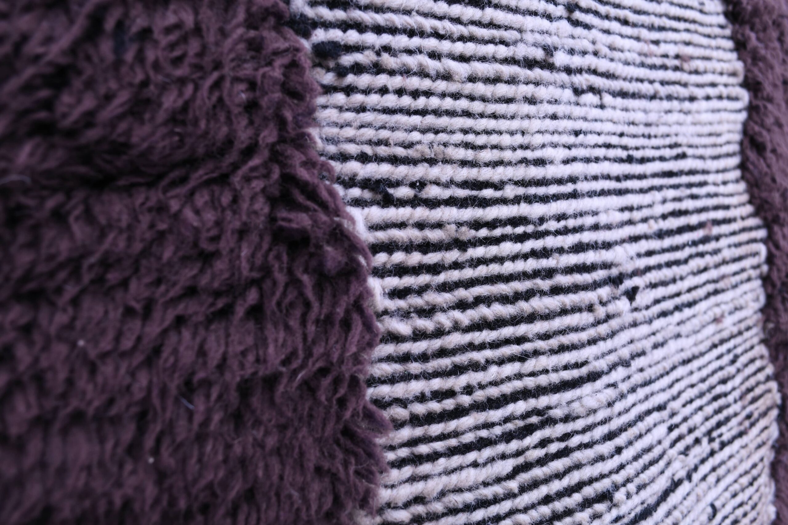 Moroccan Rug Handmade Wool 7x10 - Neutral Gray Brown Purple Modern Boho Area Rug for Living Room Bedroom - Mrirt – Image 11