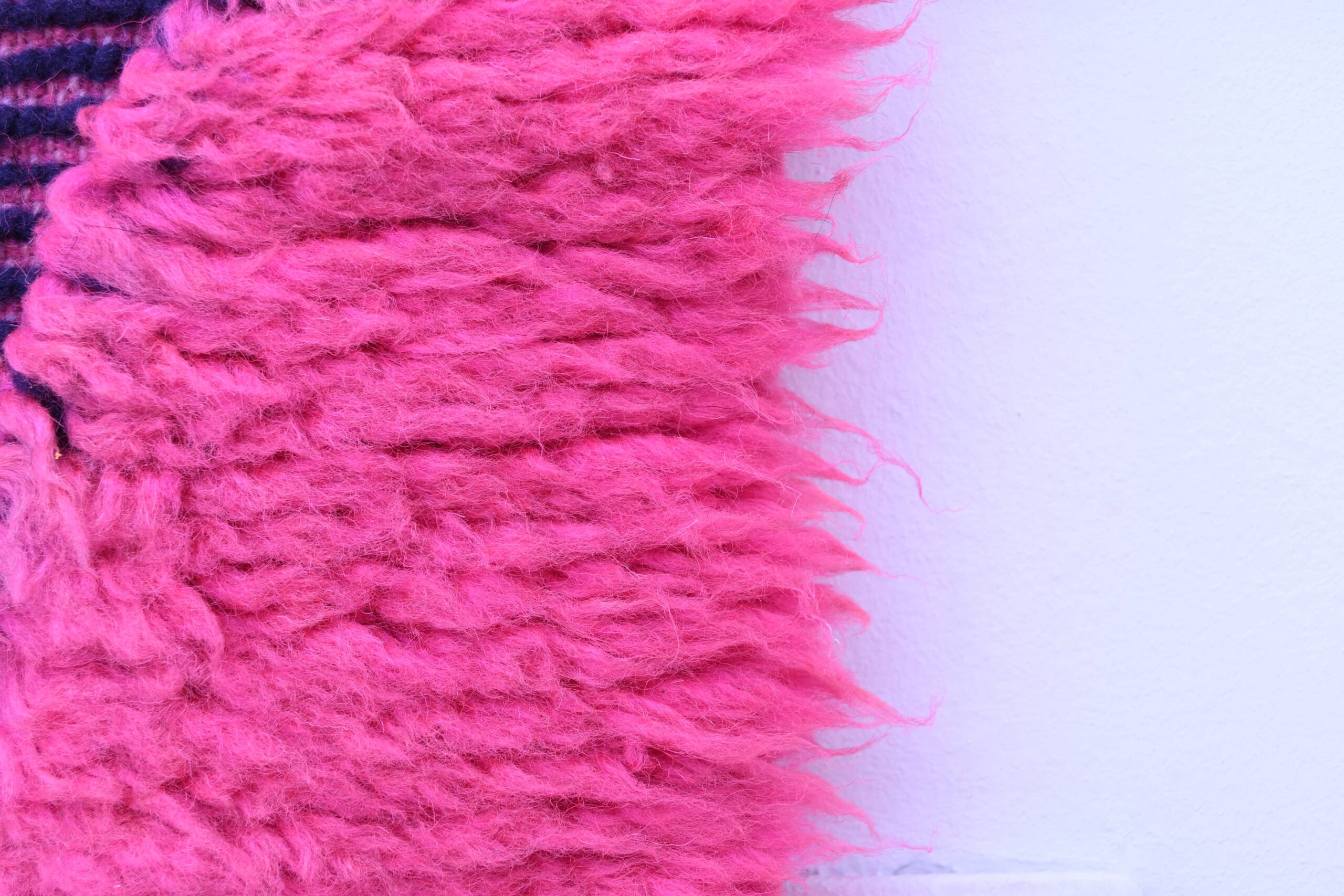 Moroccan Rug Handmade Wool 7x9 - Pink Black Geometric Boho Area Rug for Living Room Bedroom - Mrirt - الصورة 11