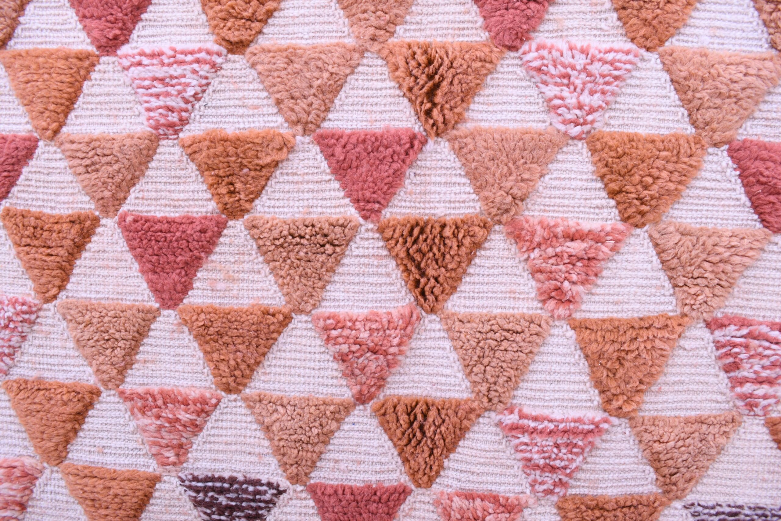 Moroccan Rug Handmade Wool 7x10 - Neutral Ivory Terracotta Modern Boho Area Rug for Living Room Bedroom - Mrirt - الصورة 4