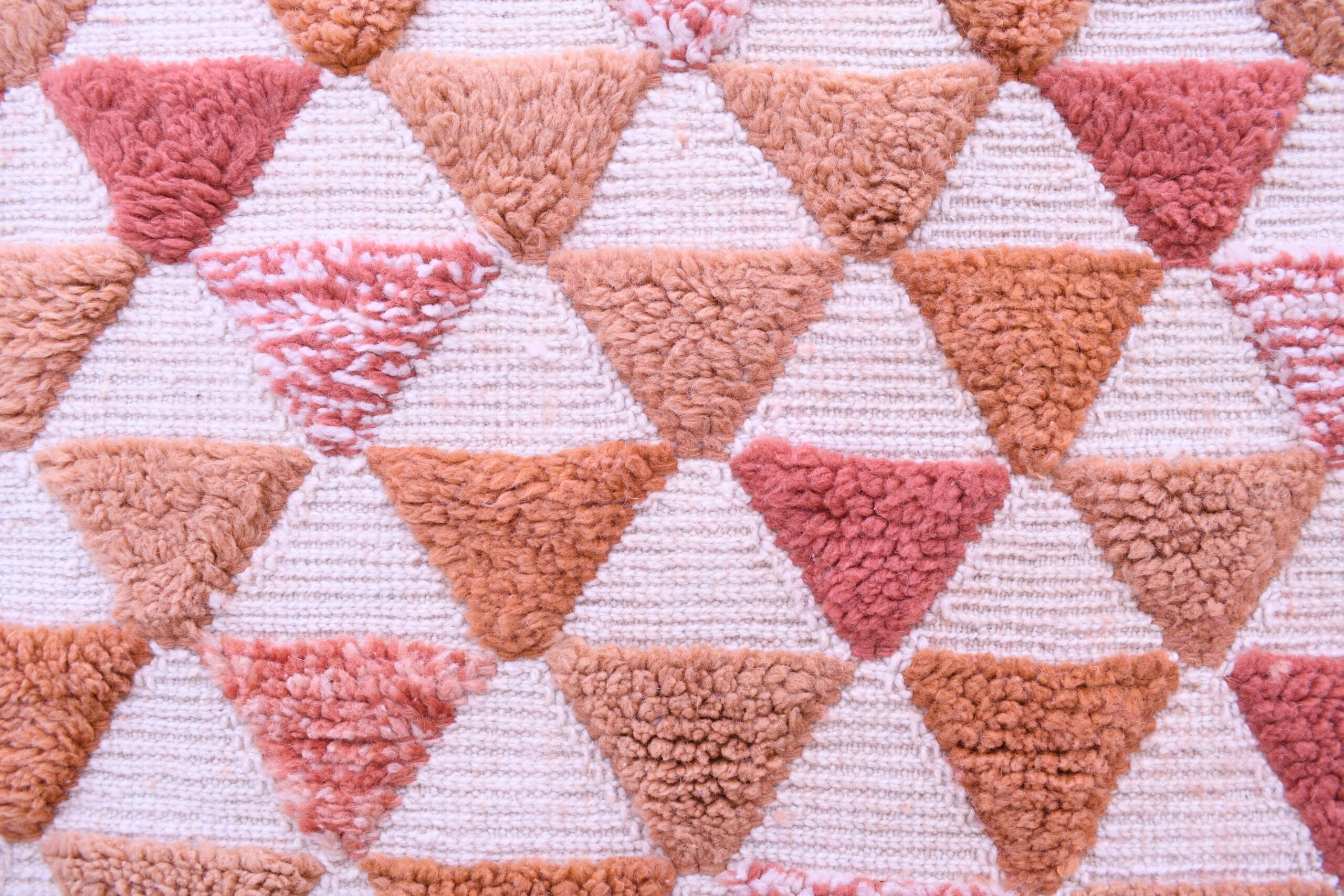 Moroccan Rug Handmade Wool 7x10 - Neutral Ivory Terracotta Modern Boho Area Rug for Living Room Bedroom - Mrirt - الصورة 5