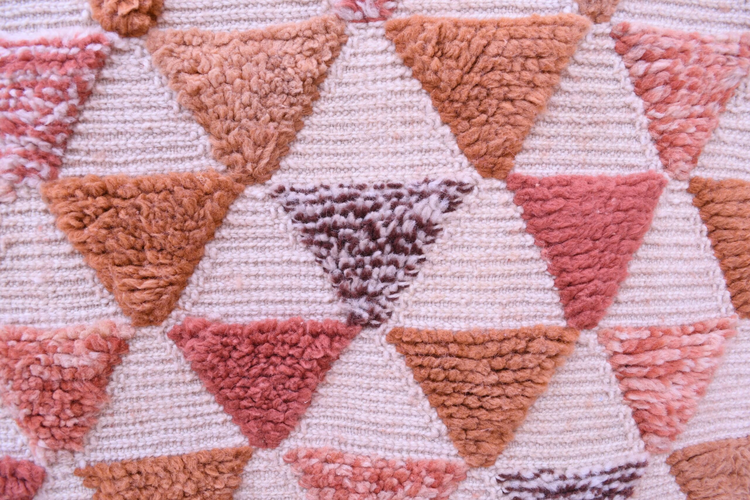 Moroccan Rug Handmade Wool 7x10 - Neutral Ivory Terracotta Modern Boho Area Rug for Living Room Bedroom - Mrirt - الصورة 6