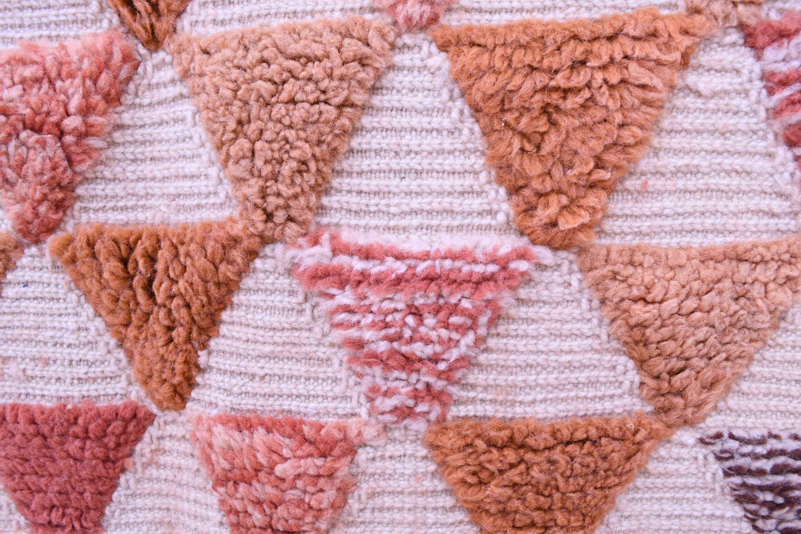 Moroccan Rug Handmade Wool 7x10 - Neutral Ivory Terracotta Modern Boho Area Rug for Living Room Bedroom - Mrirt - الصورة 8