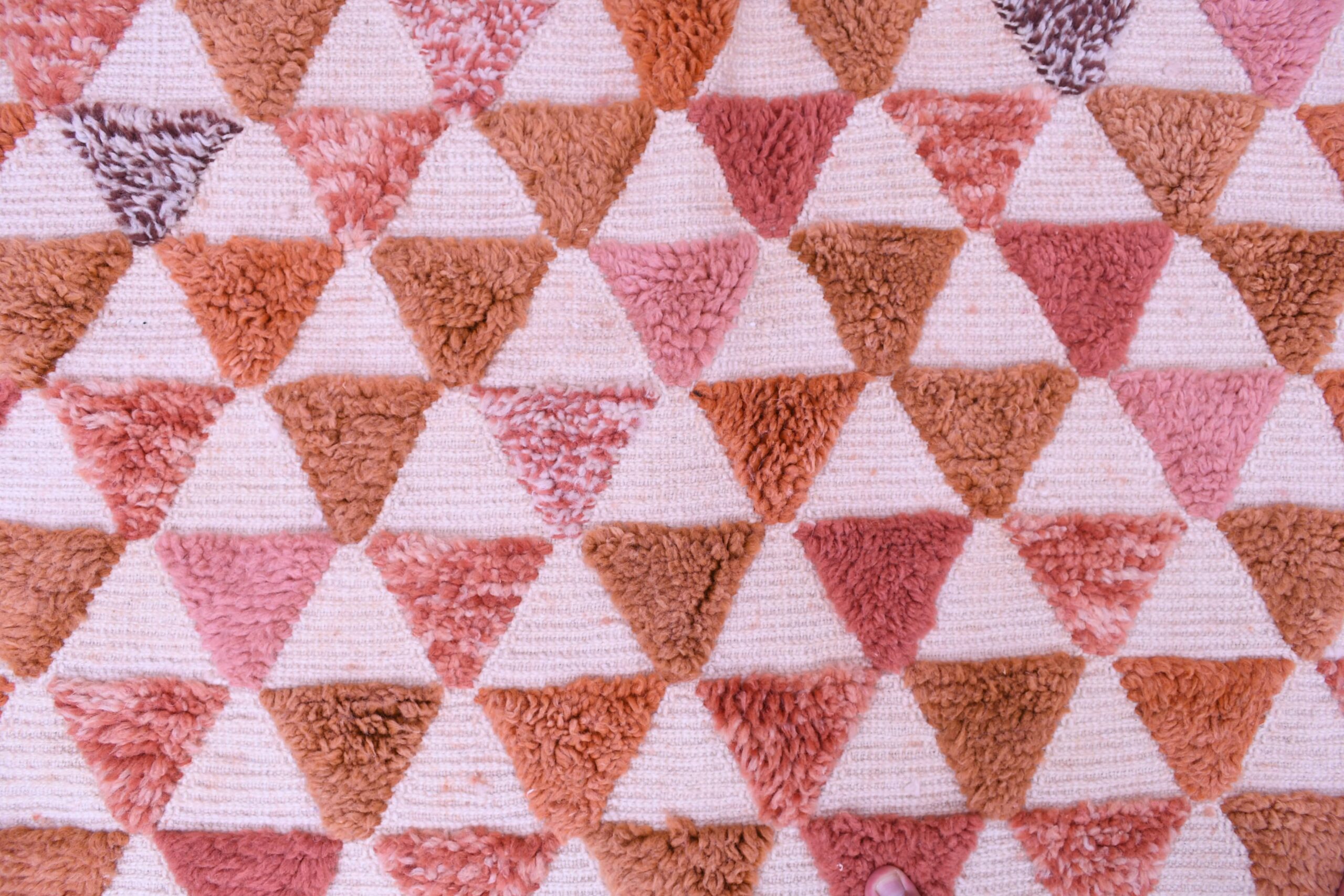 Moroccan Rug Handmade Wool 7x10 - Neutral Ivory Terracotta Modern Boho Area Rug for Living Room Bedroom - Mrirt - الصورة 10