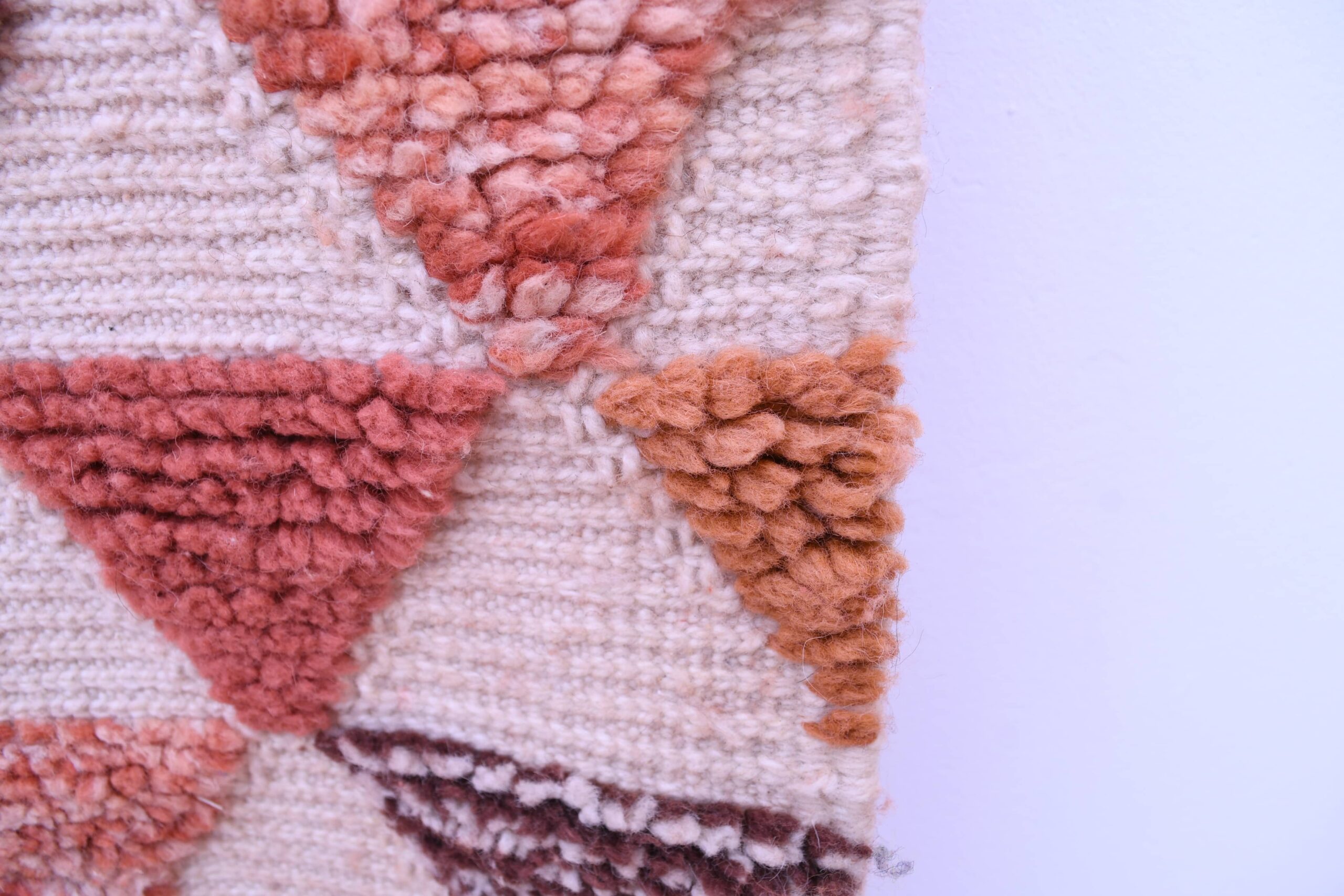 Moroccan Rug Handmade Wool 7x10 - Neutral Ivory Terracotta Modern Boho Area Rug for Living Room Bedroom - Mrirt - الصورة 11