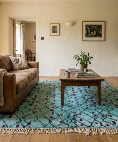 Moroccan Rug Mrirt 5x8 Wool Turquoise Black Burgundy Diamond Berber Minimalist Living Room