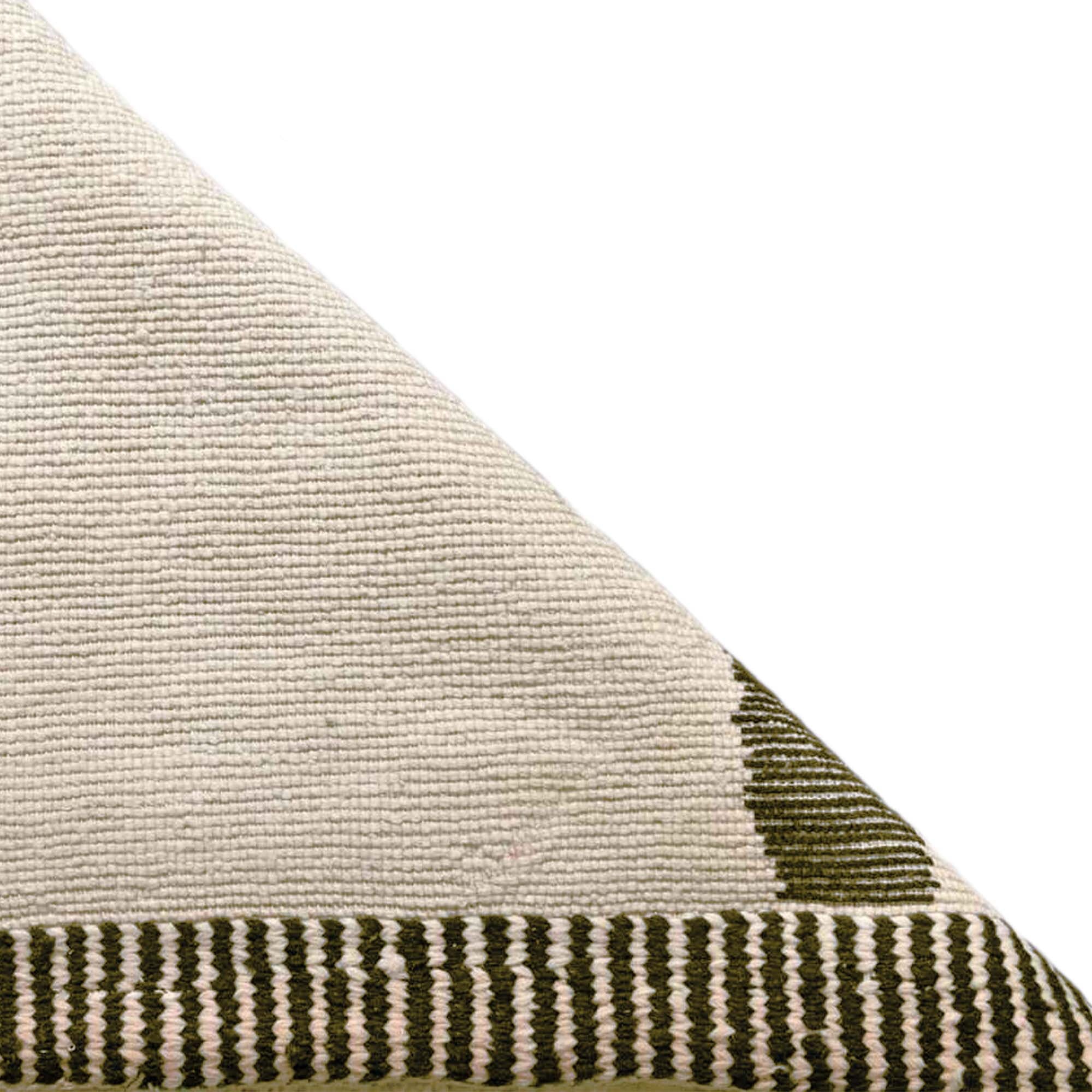 Moroccan Rug Beni Ourain 7x10 Wool Ivory Olive Green Minimalist Living Room Berber - الصورة 9