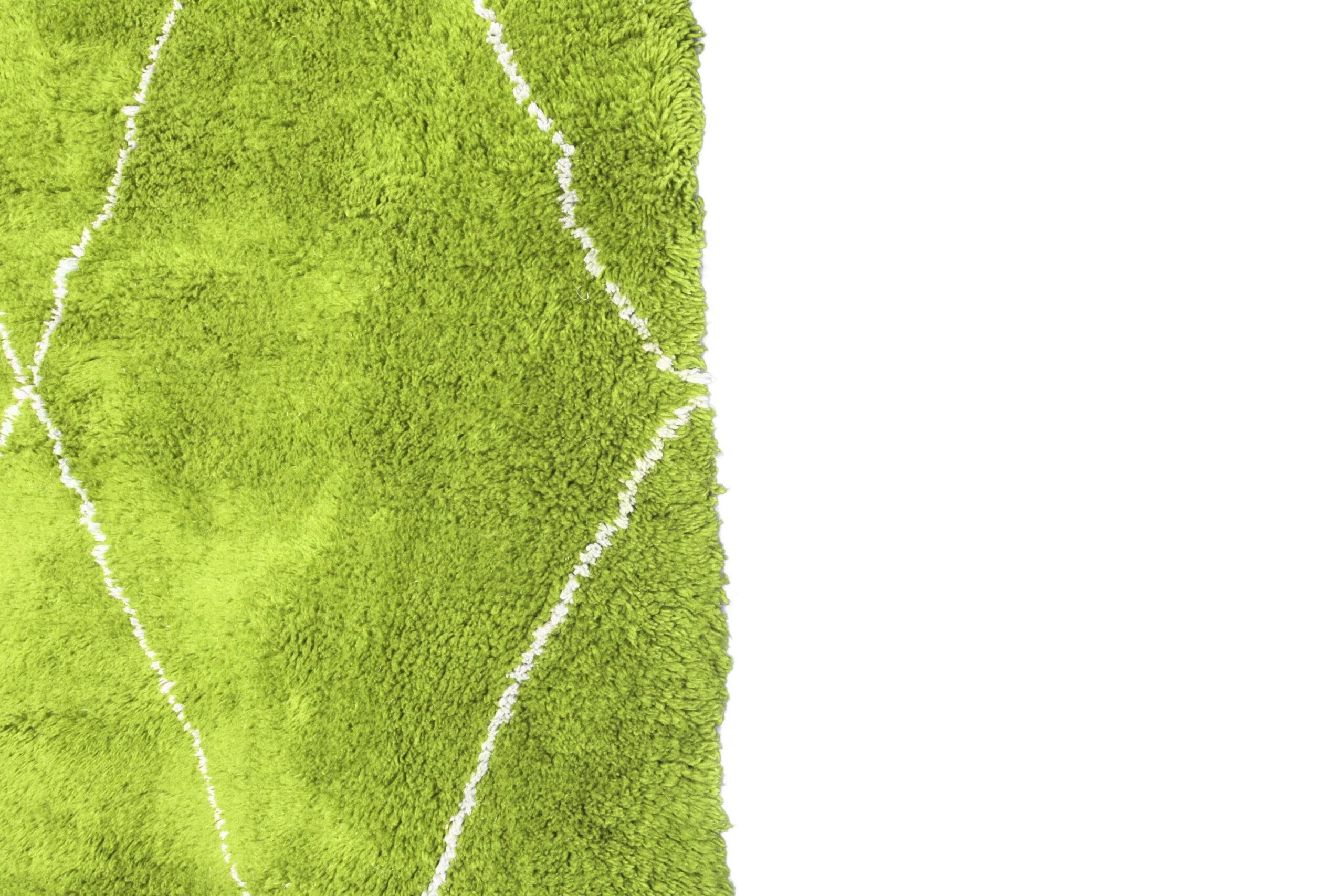 Moroccan Rug Handmade Wool 7x10 - Olive Green Modern Boho Area Rug for Living Room Bedroom - Beni Ourain - Imagen 4