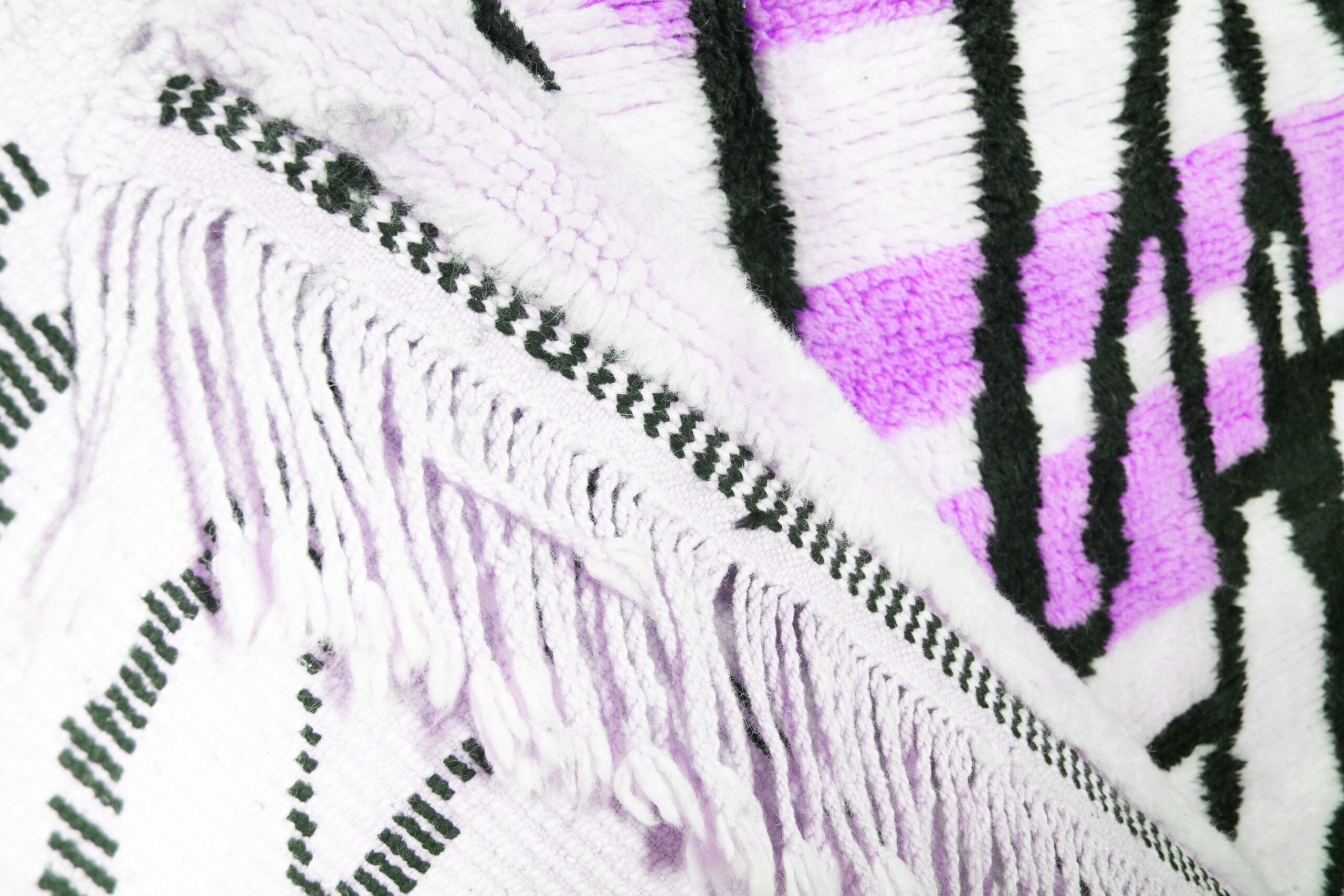 Moroccan Rug Handmade Wool 7x10 - Ivory Black Purple Modern Boho Area Rug for Living Room Bedroom - Mrirt - الصورة 11