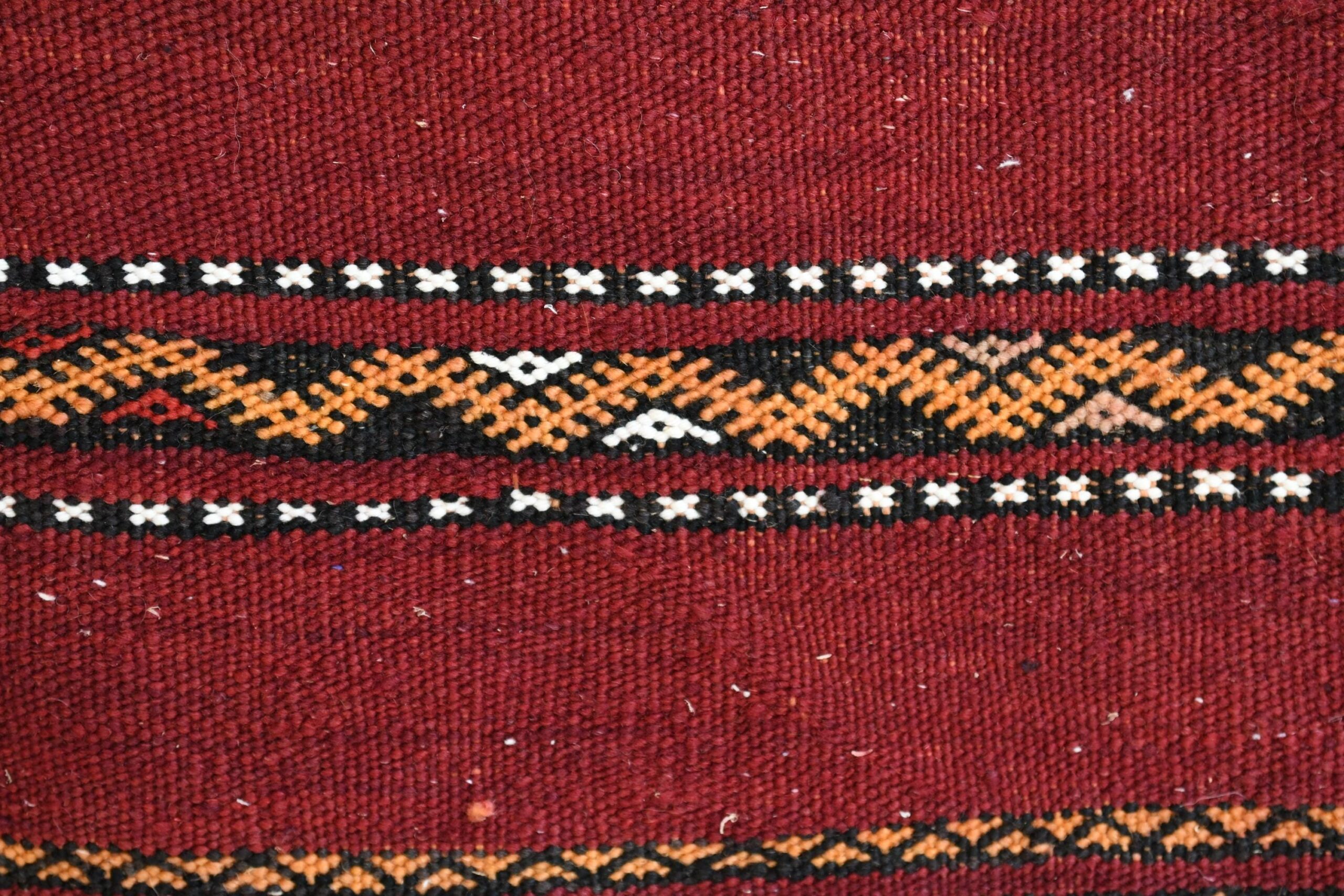 Moroccan Rug Handmade Wool 10x6 - Red Burgundy Boho Tribal Area Rug for Living Room Bedroom - Zemmour - Imagen 11