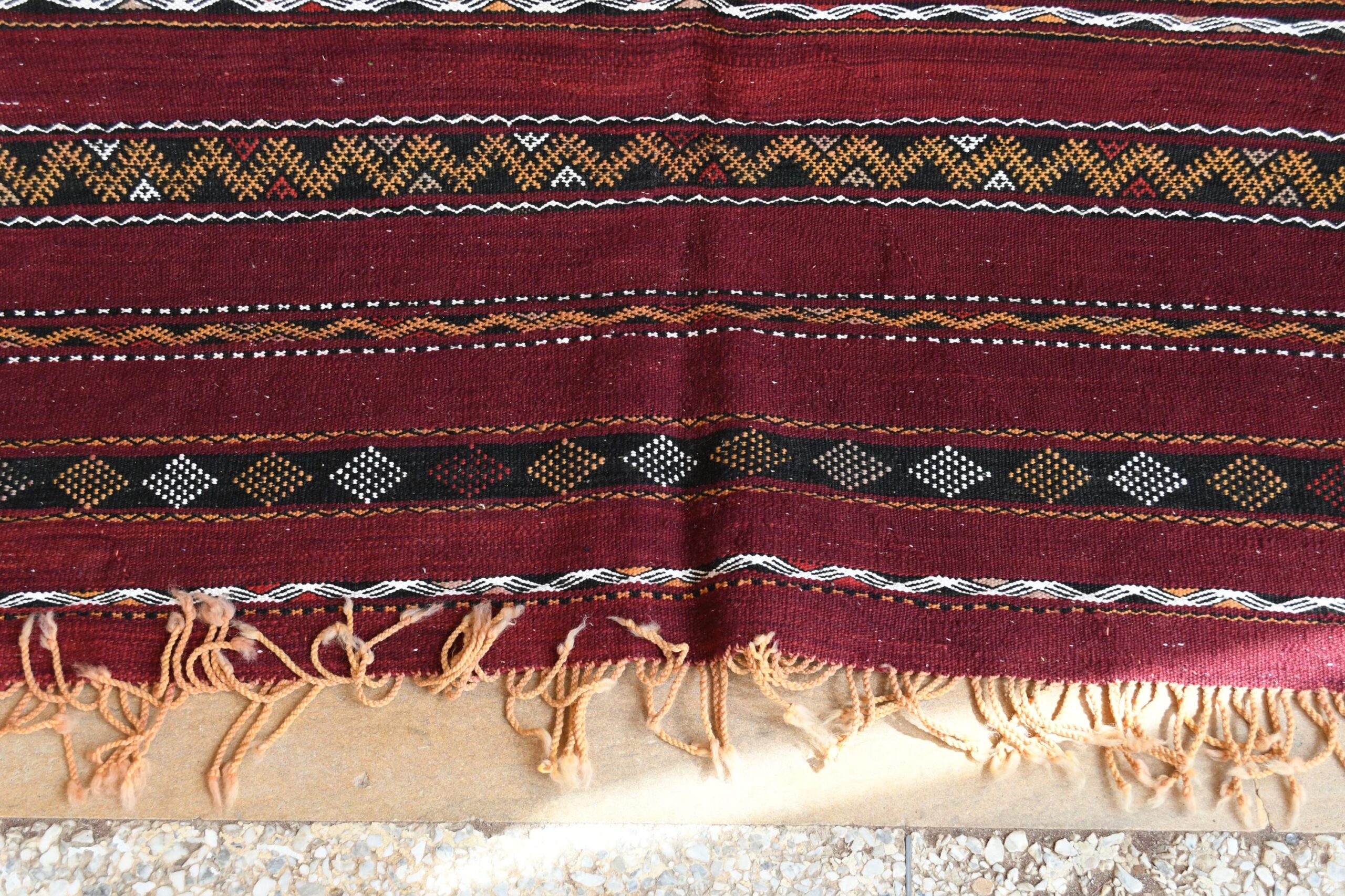 Moroccan Rug Handmade Wool 10x6 - Red Burgundy Boho Tribal Area Rug for Living Room Bedroom - Zemmour - Imagen 9