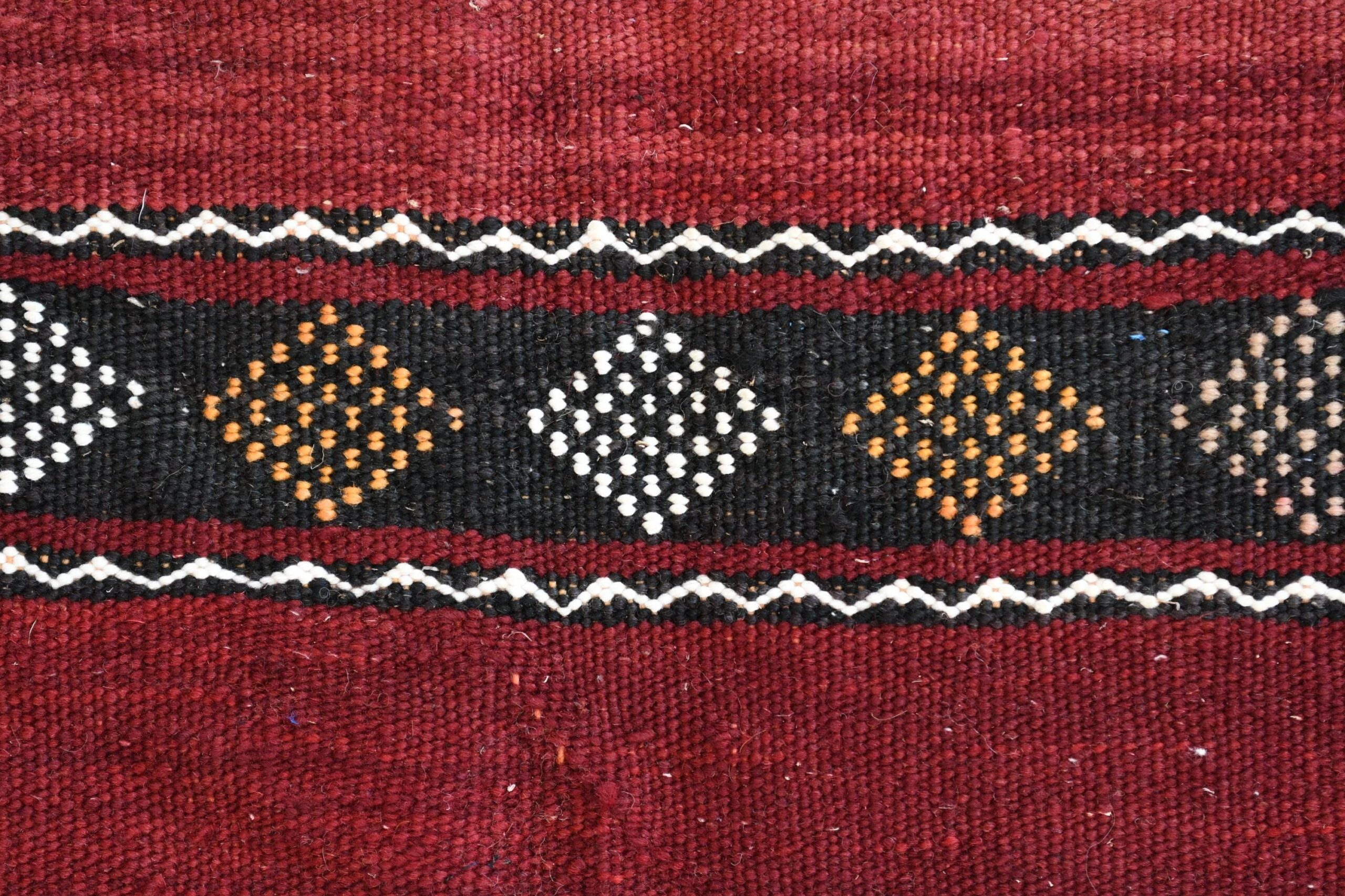 Moroccan Rug Handmade Wool 10x6 - Red Burgundy Boho Tribal Area Rug for Living Room Bedroom - Zemmour - Imagen 10