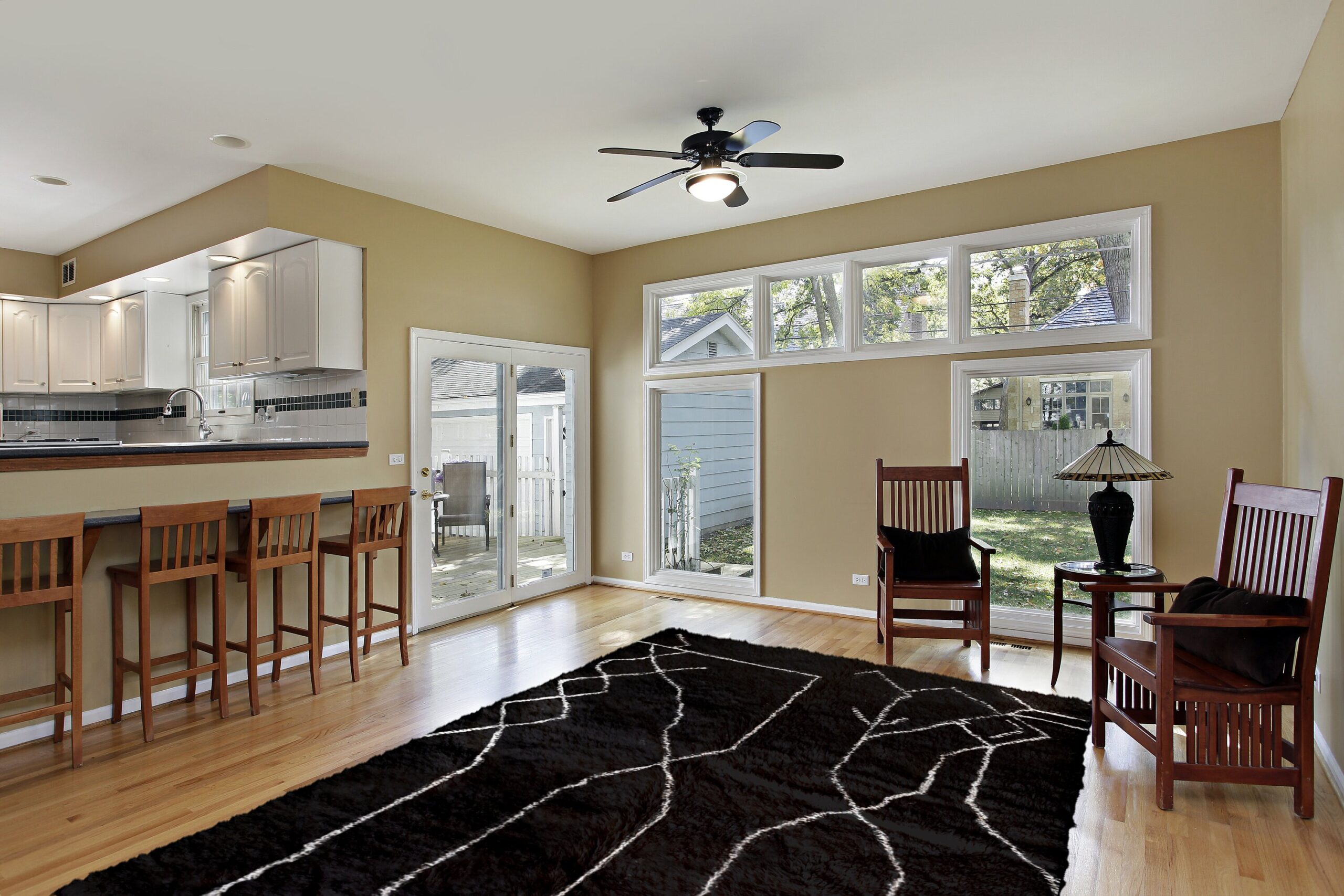 Moroccan Rug Beni Ourain 5x7 Wool Black Ivory Minimalist Living Room - Image 3