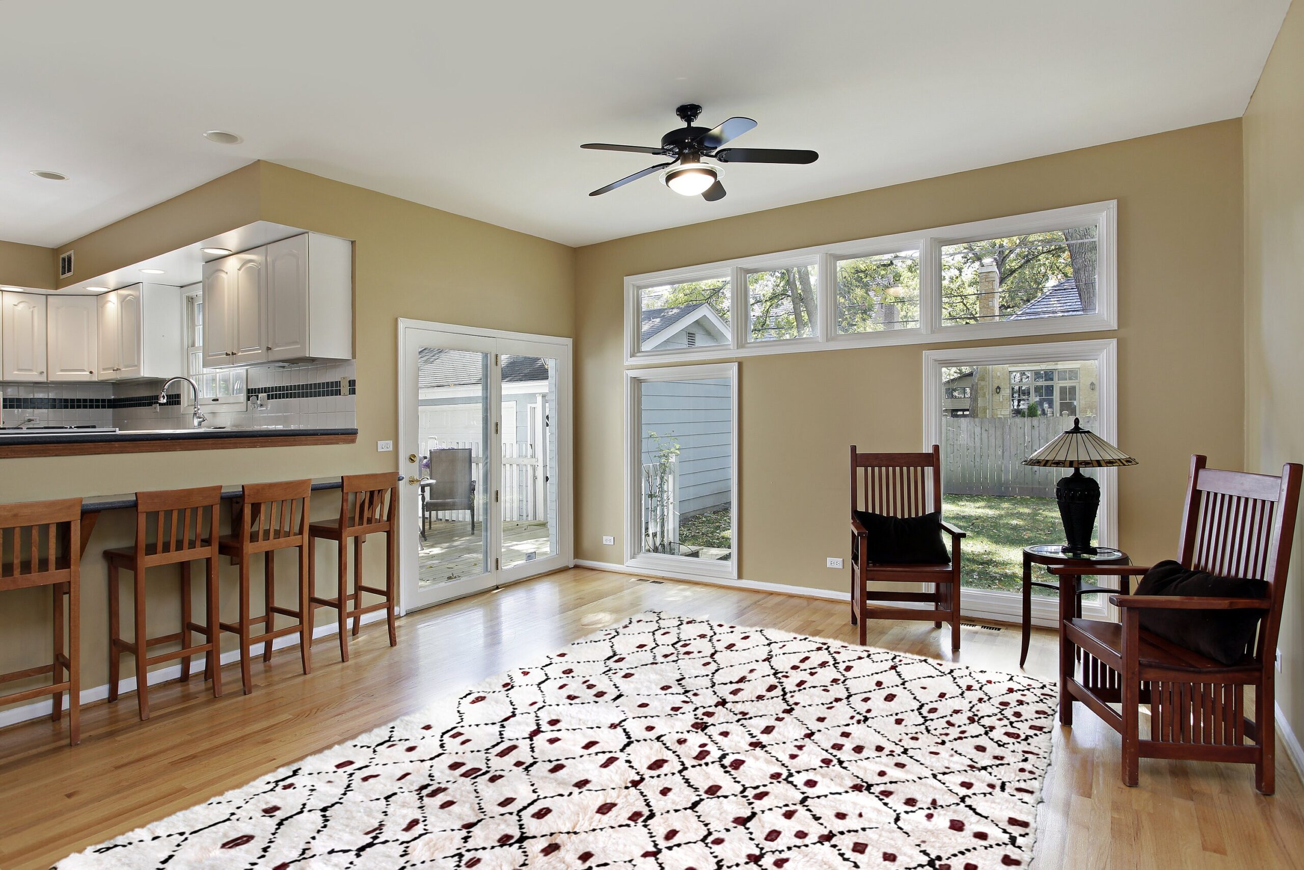 Moroccan Rug Beni Ourain 5x8 Wool Cream White Black Burgundy Boho Living Room Berber - Image 4