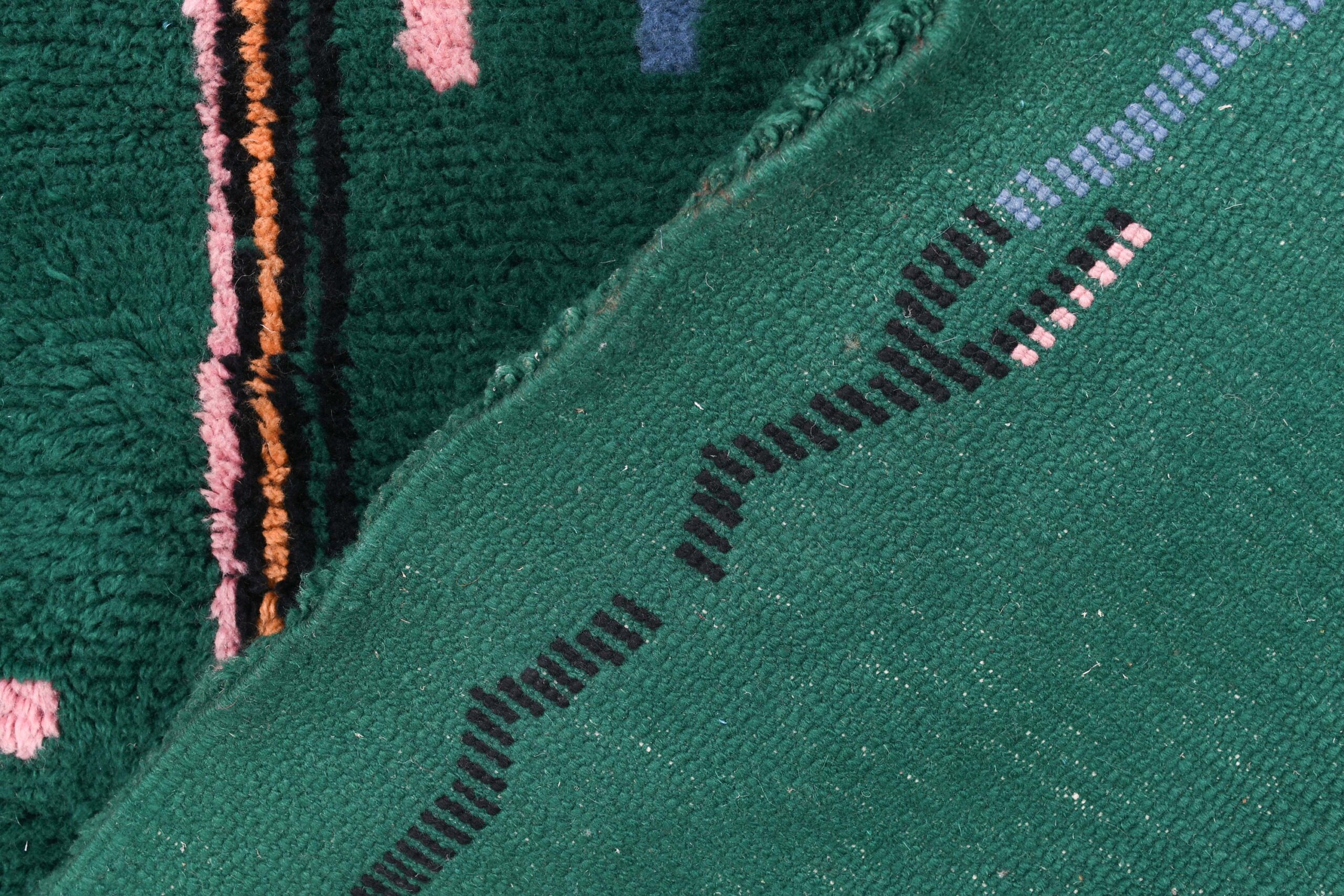 Moroccan Rug Handmade Wool Custom Size - Emerald Green Boho Modern Area Rug for Living Room Bedroom Berber - 画像8